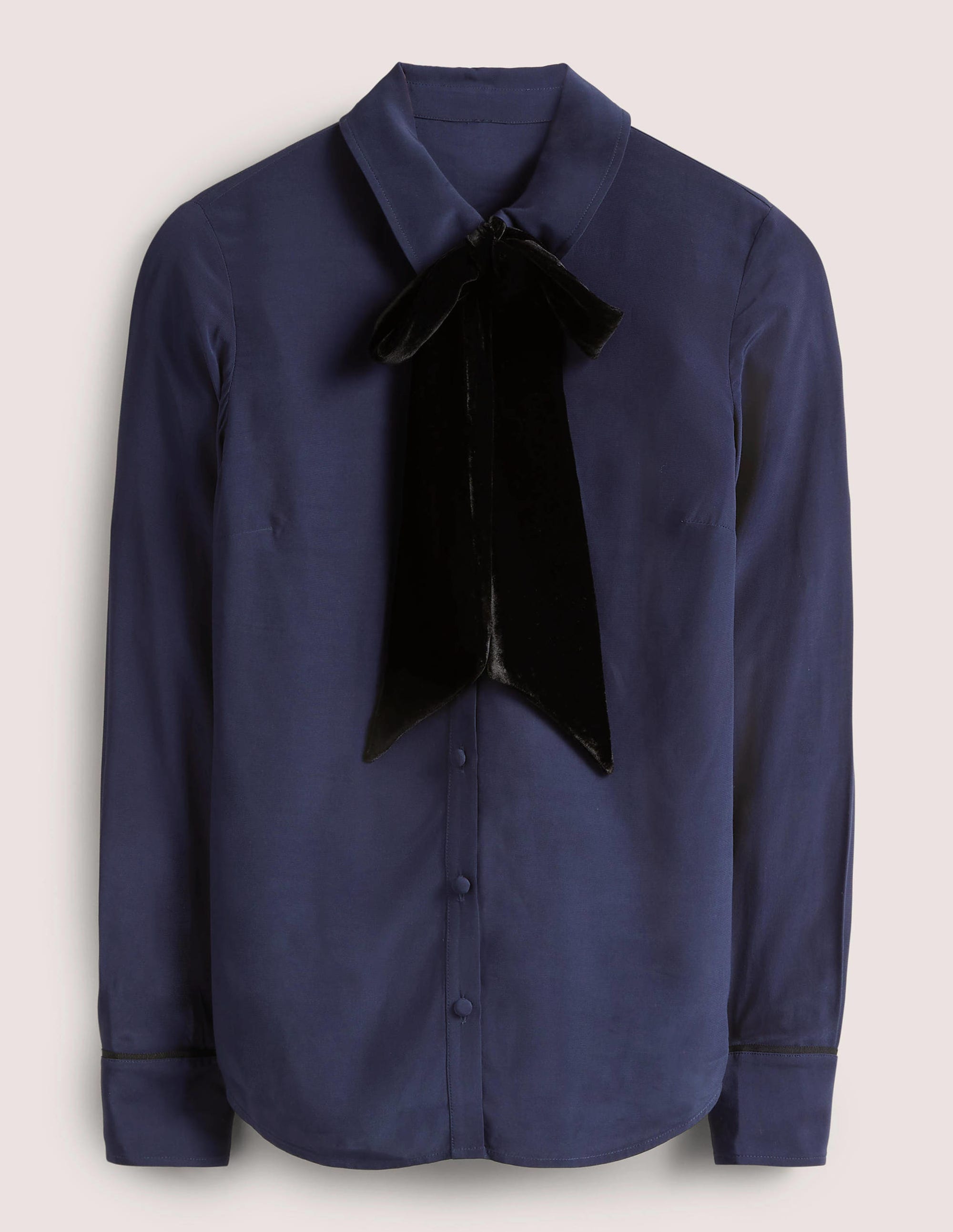 Chemise intemporelle à nœud-Bleu marine - Image 5