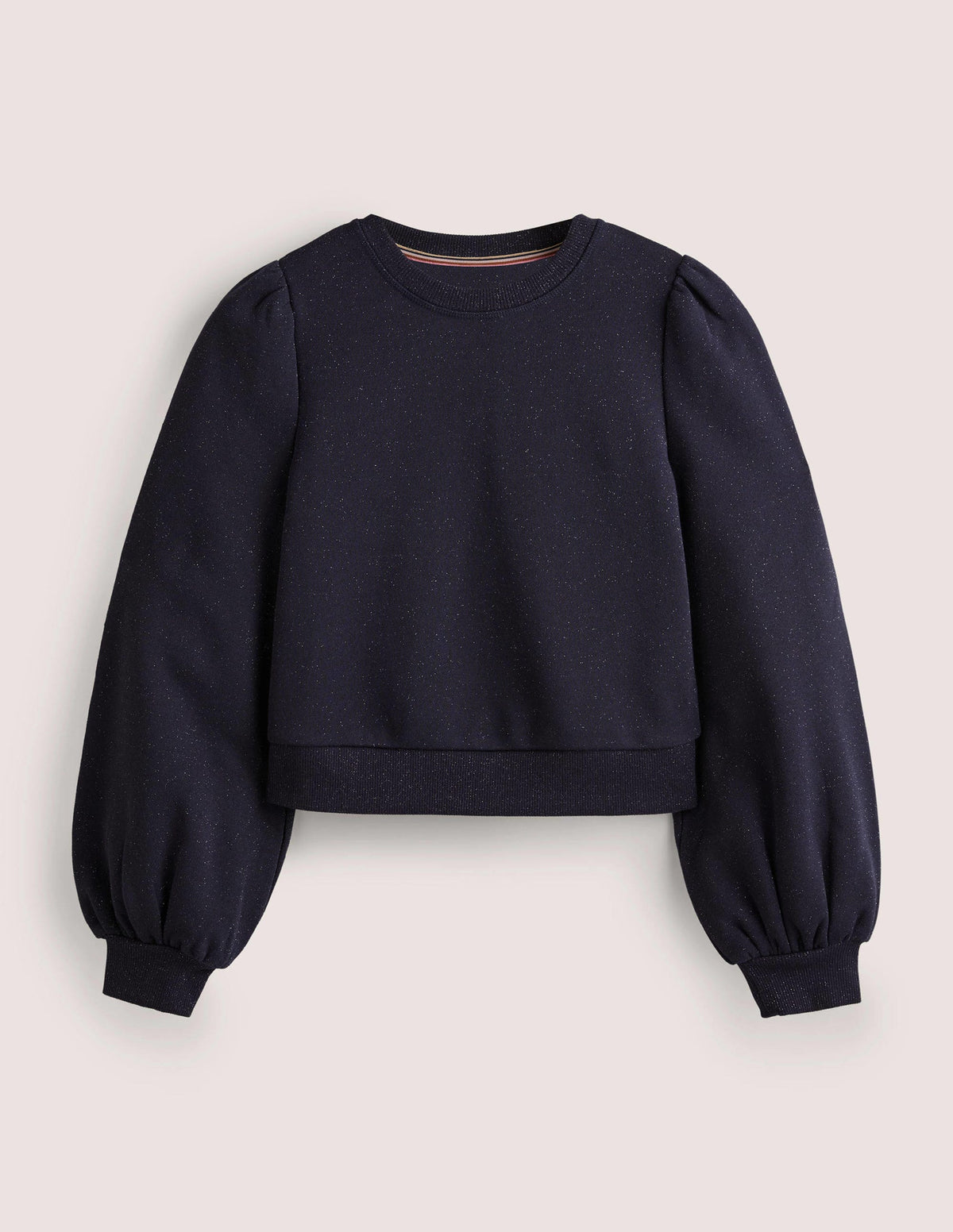 Kurz geschnittenes Glitzer-Sweatshirt-Navy, Glitzer - Image 5