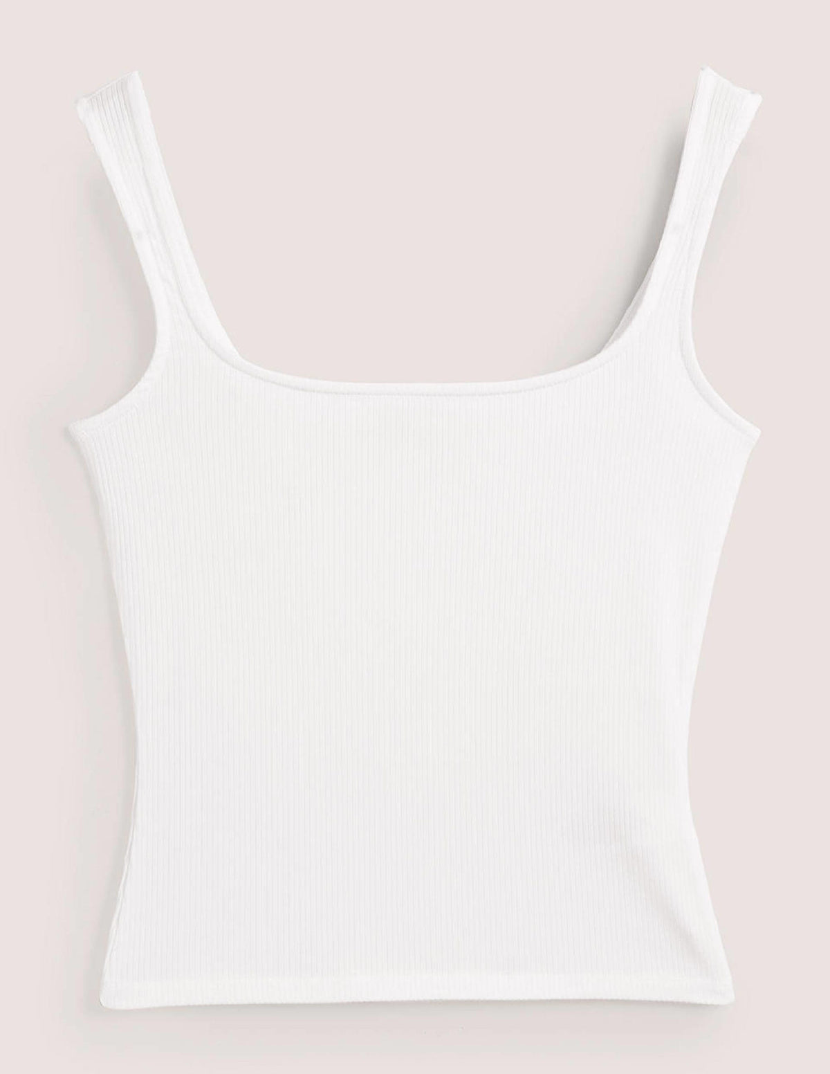 Geripptes Jersey-Top-Weiß - Image 5