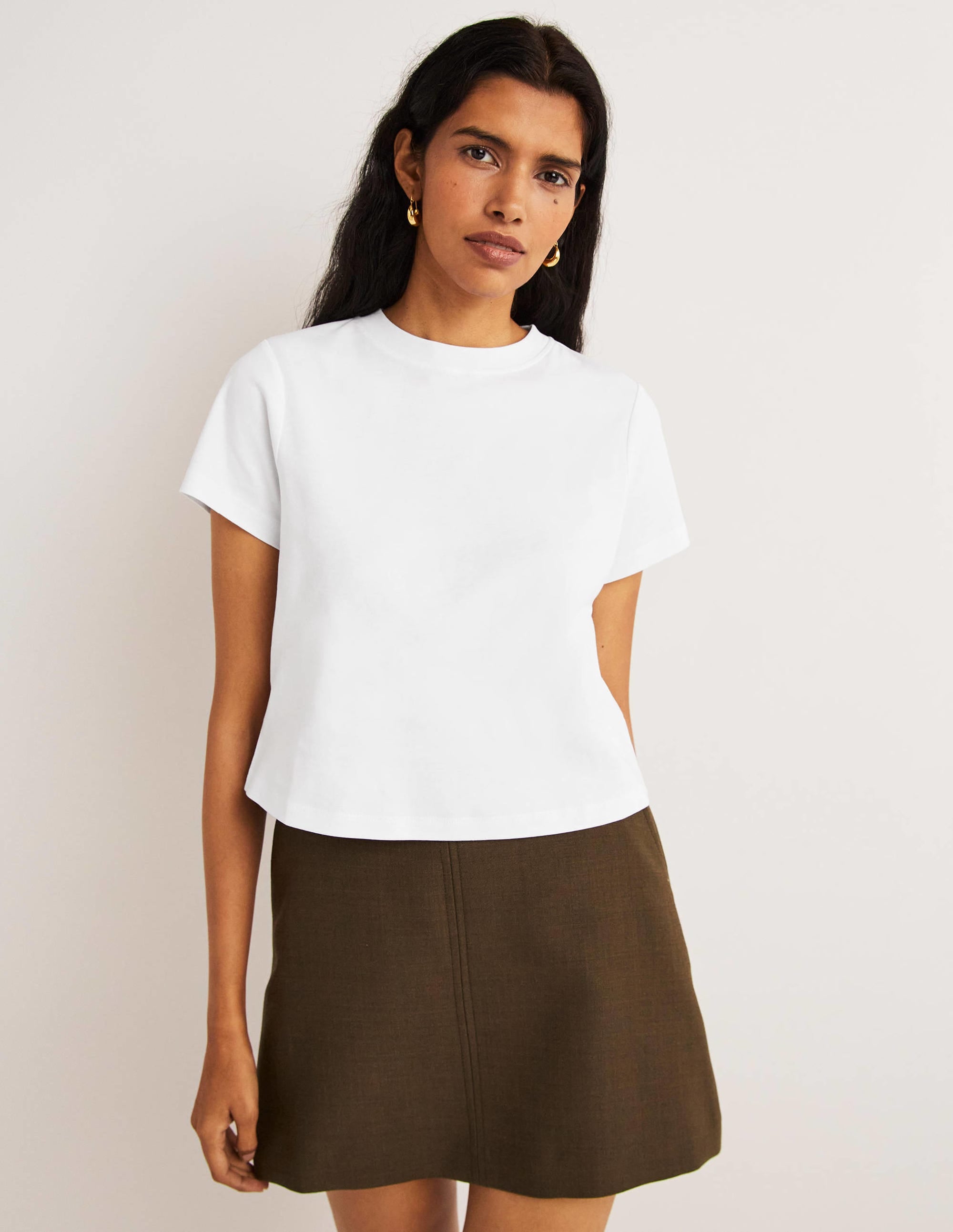 T-shirt court en coton-Blanc - Image 1