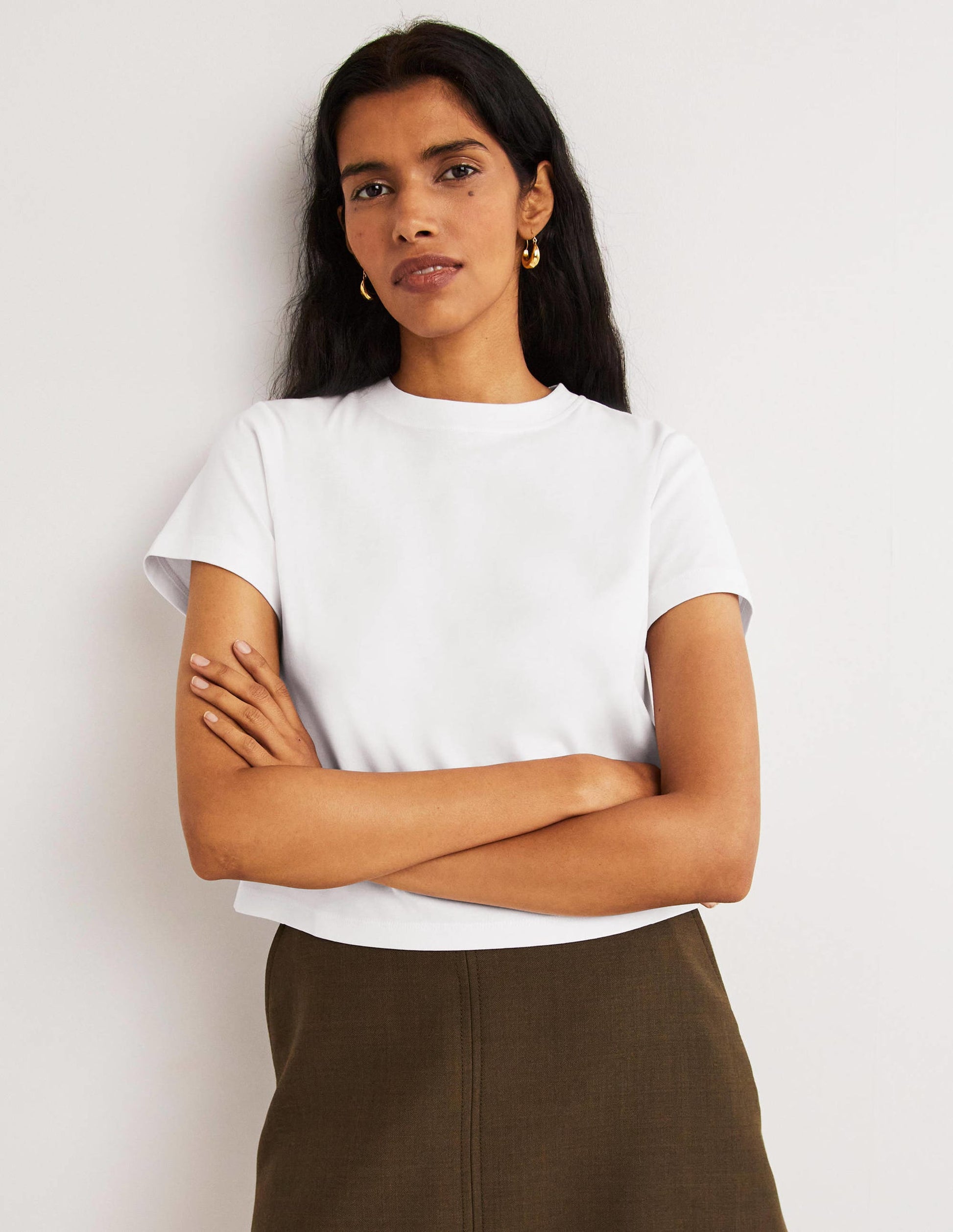 T-shirt court en coton-Blanc-4