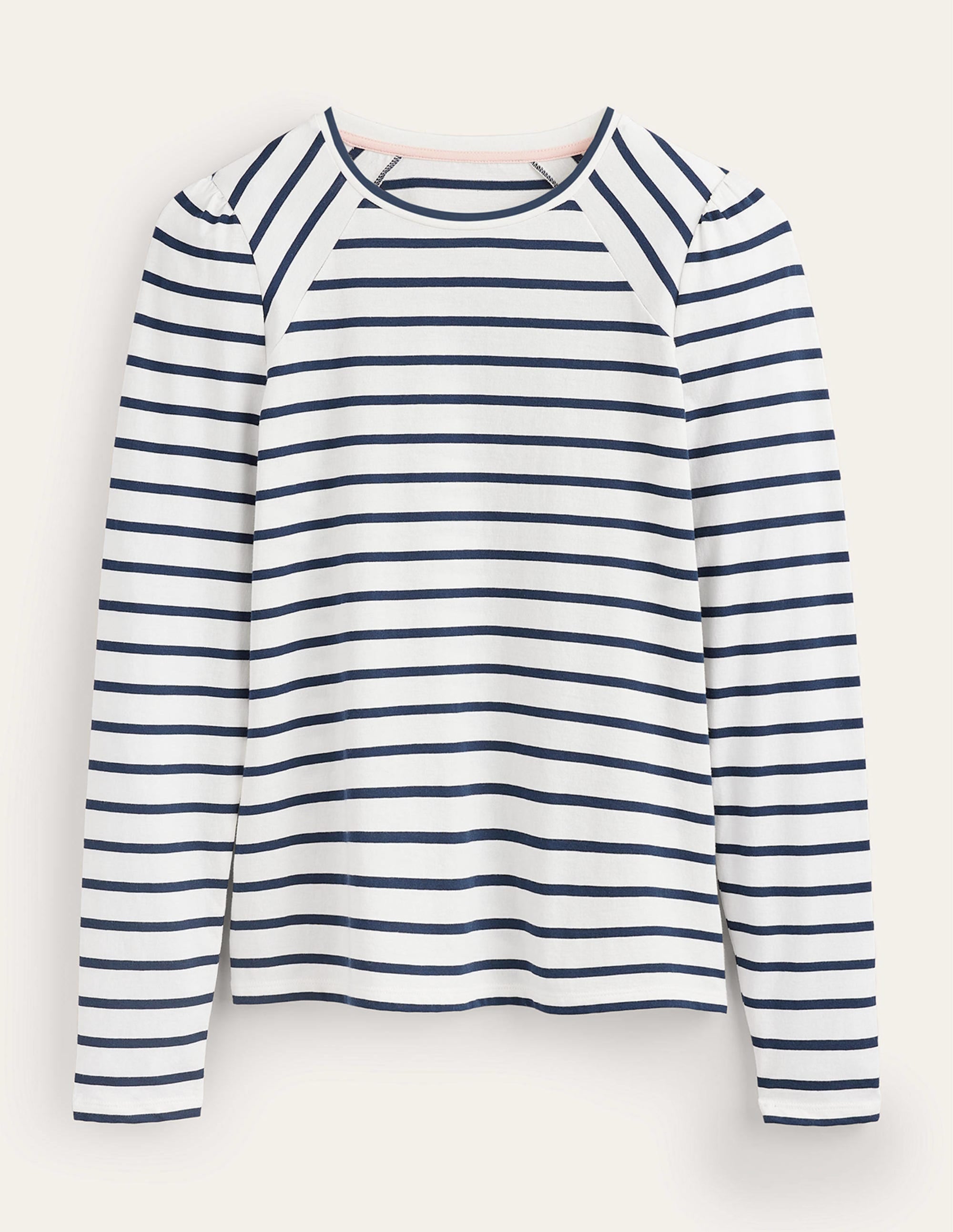 Arabella Gestreiftes T-Shirt-Naturweiß, Französisches Marineblau - Image 5