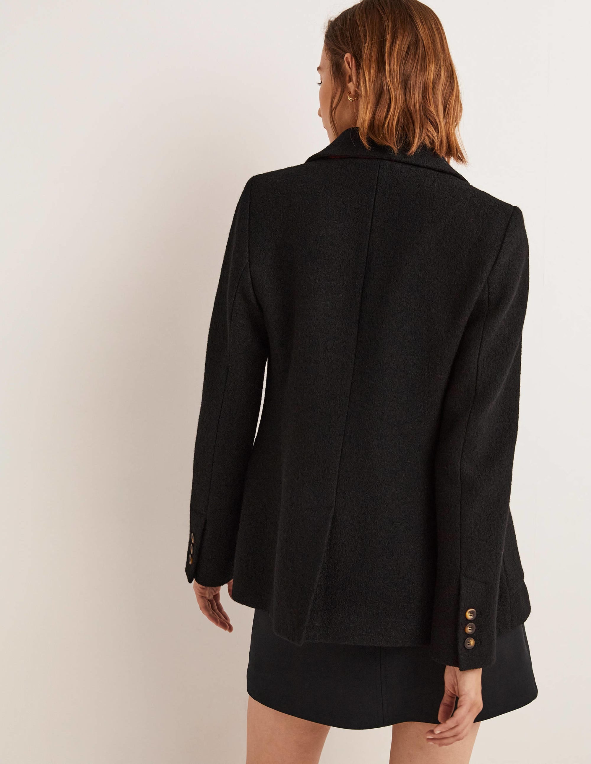 Bella Strukturierter Blazer aus Wolle-Schwarz - Image 3