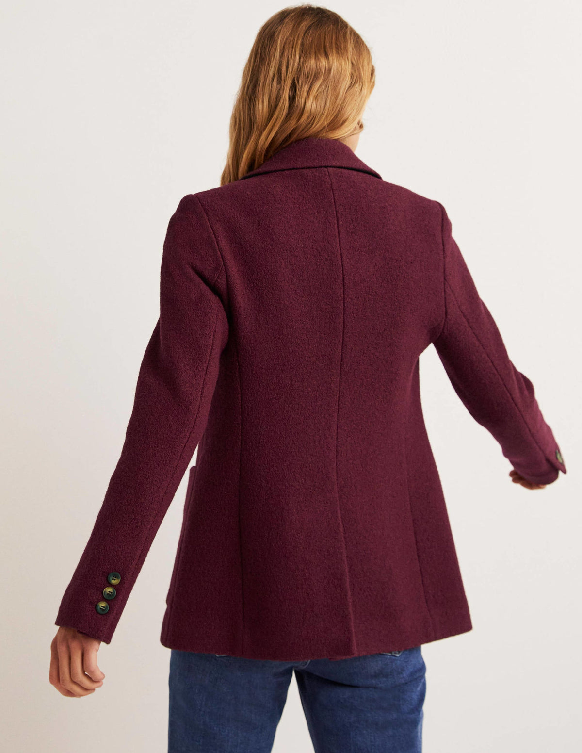 Blazer Bella en laine texturée-Vin chaud-4