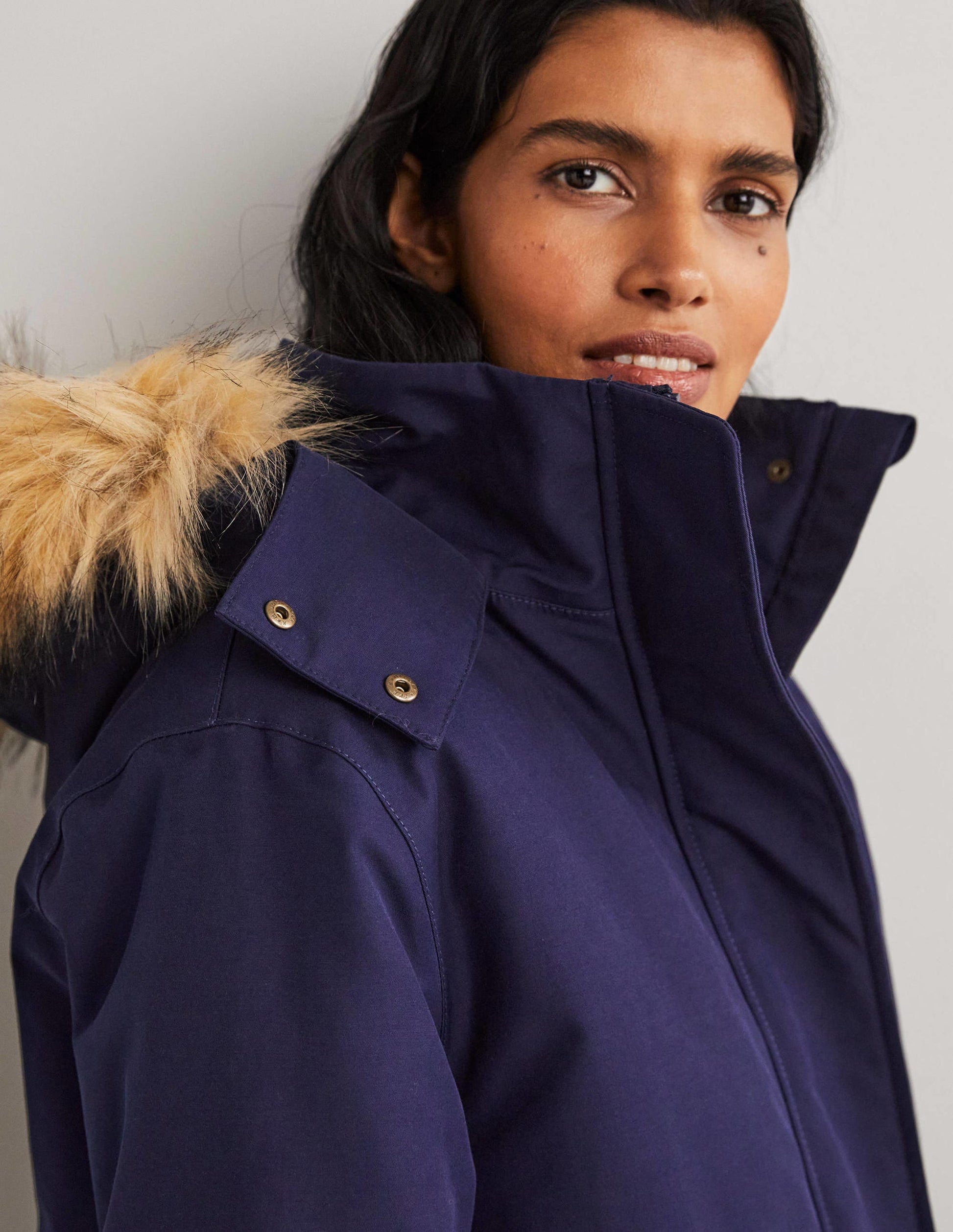 Wasserdichter Parka mit Borg-Futter-Marineblau-4