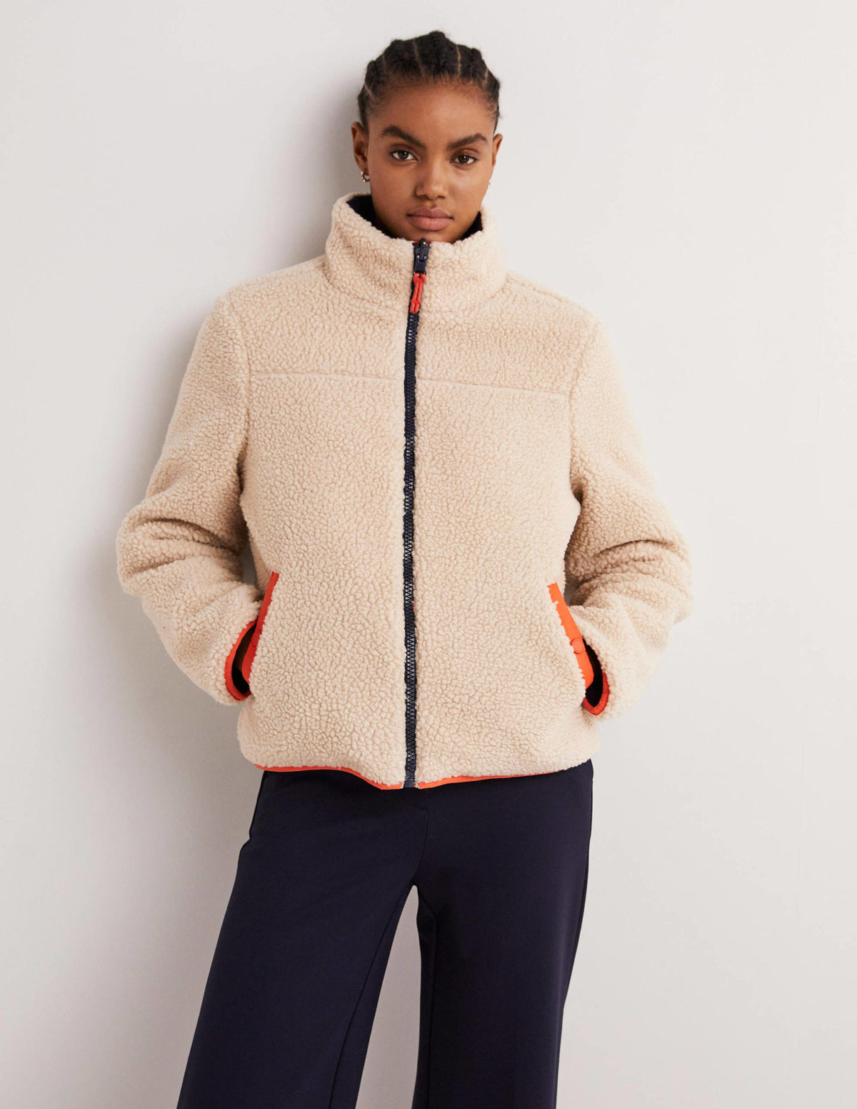 Wendbare Borg-Steppjacke-Navy/Tigerlilienrot - Image 5
