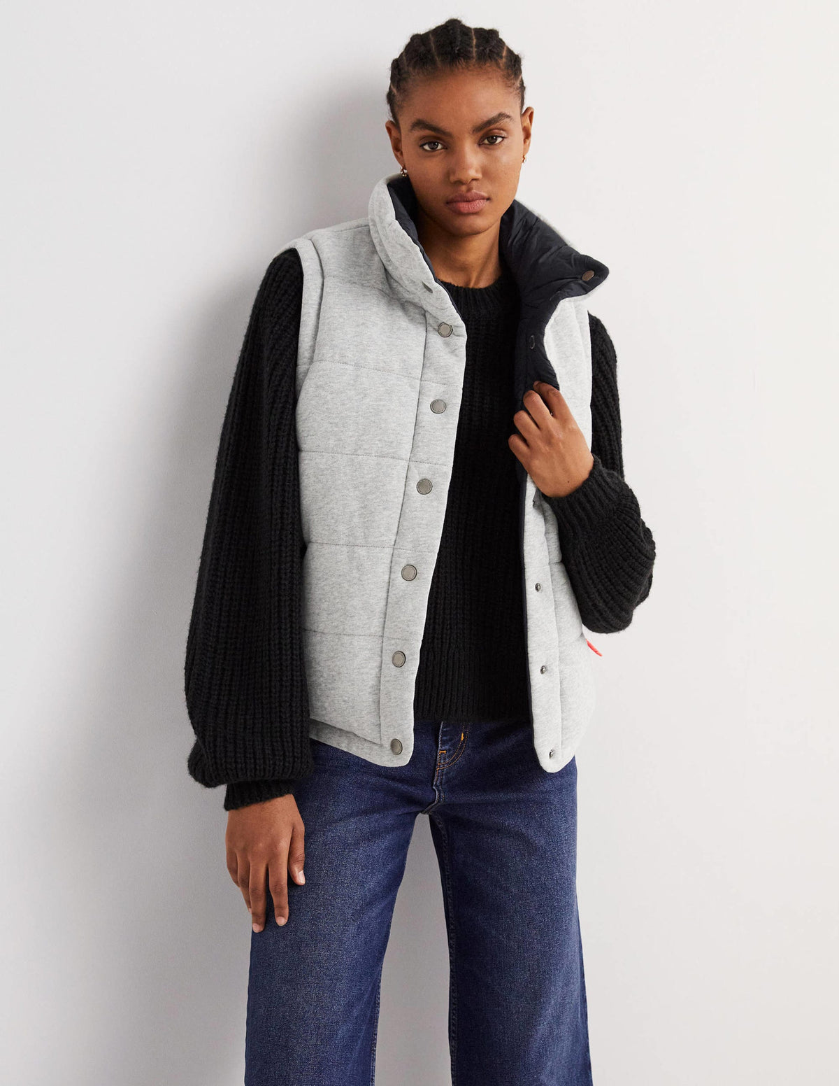 Reversible Gilet-Grey Marl with Navy-1