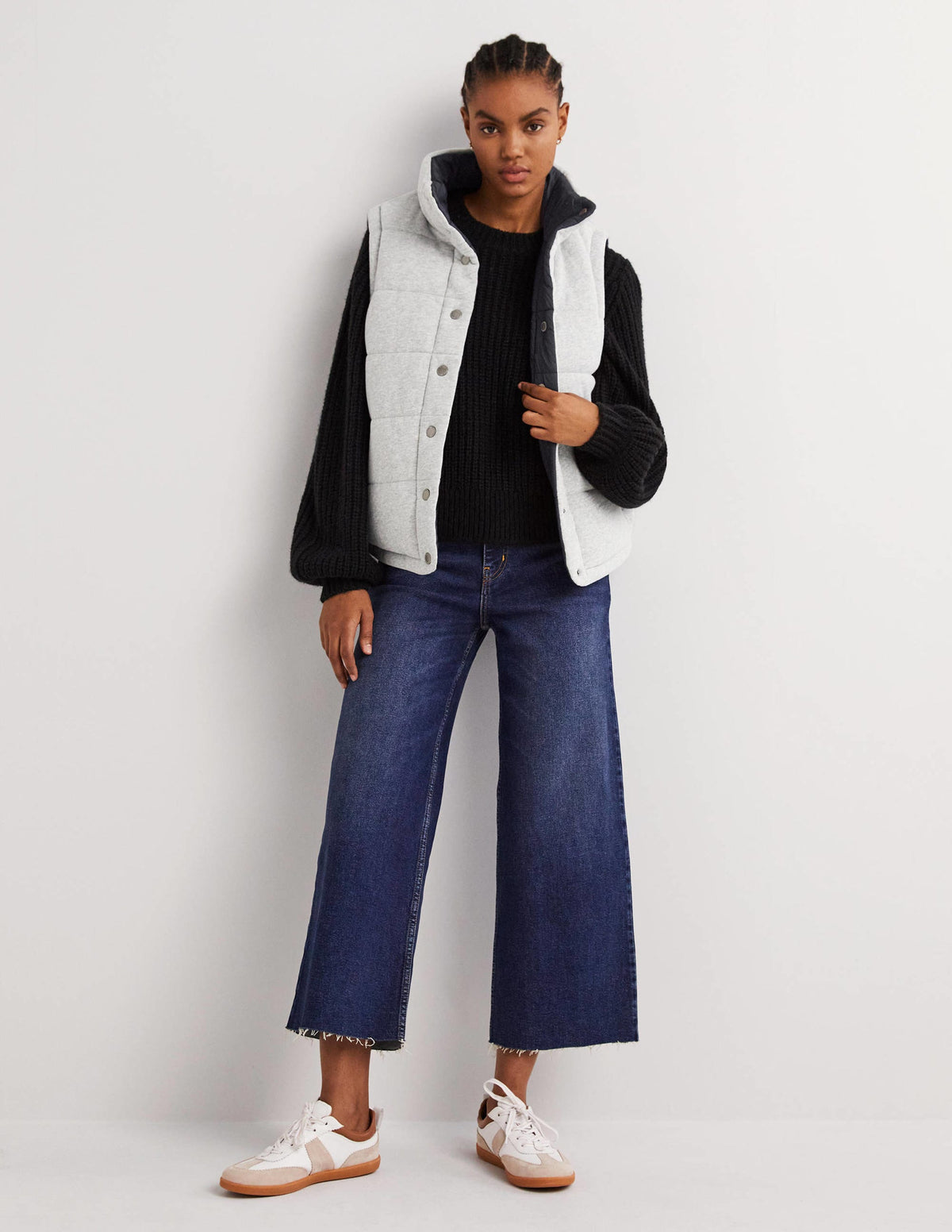 Reversible Gilet-Grey Marl with Navy-4
