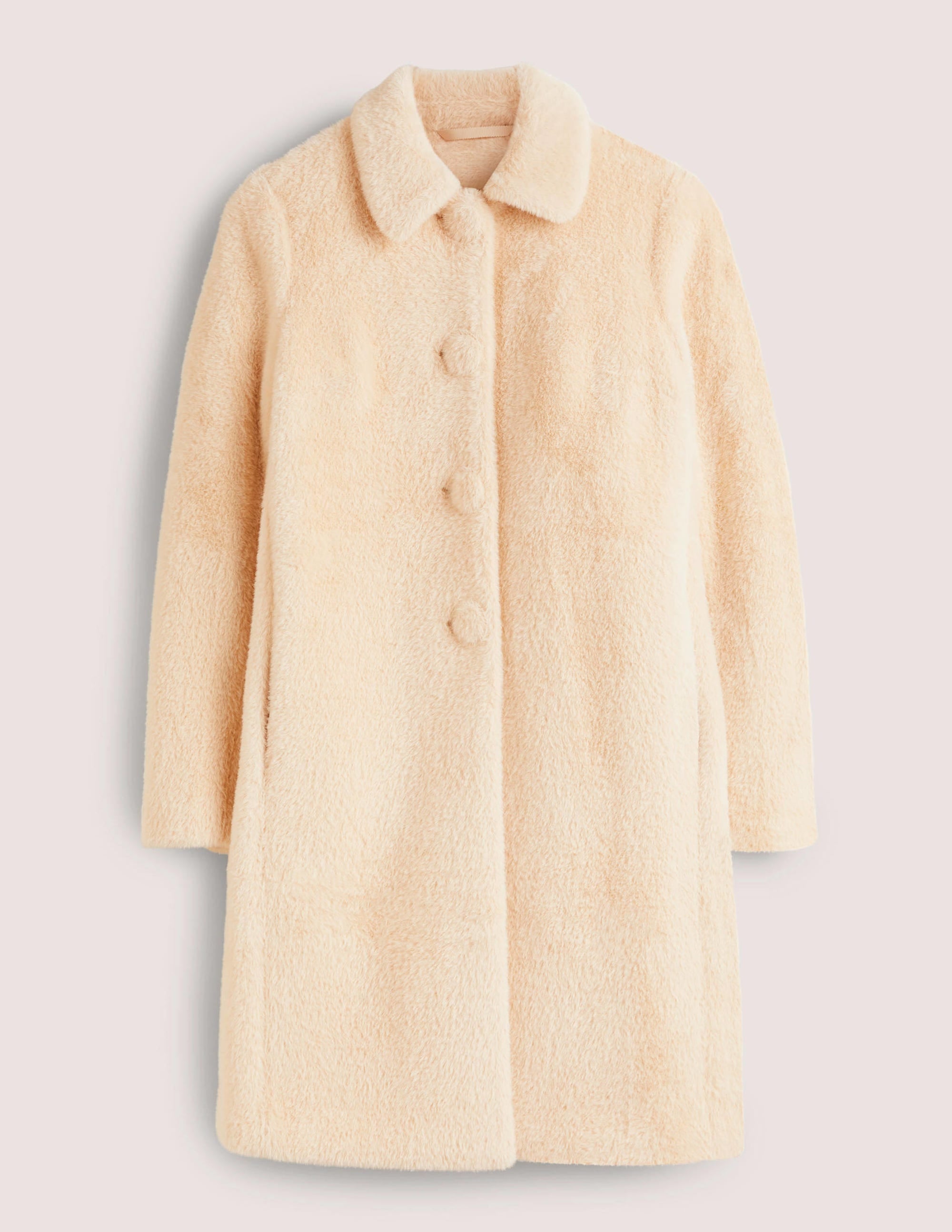 Manteau en fausse fourrure à col-Couleur naturelle - Image 6