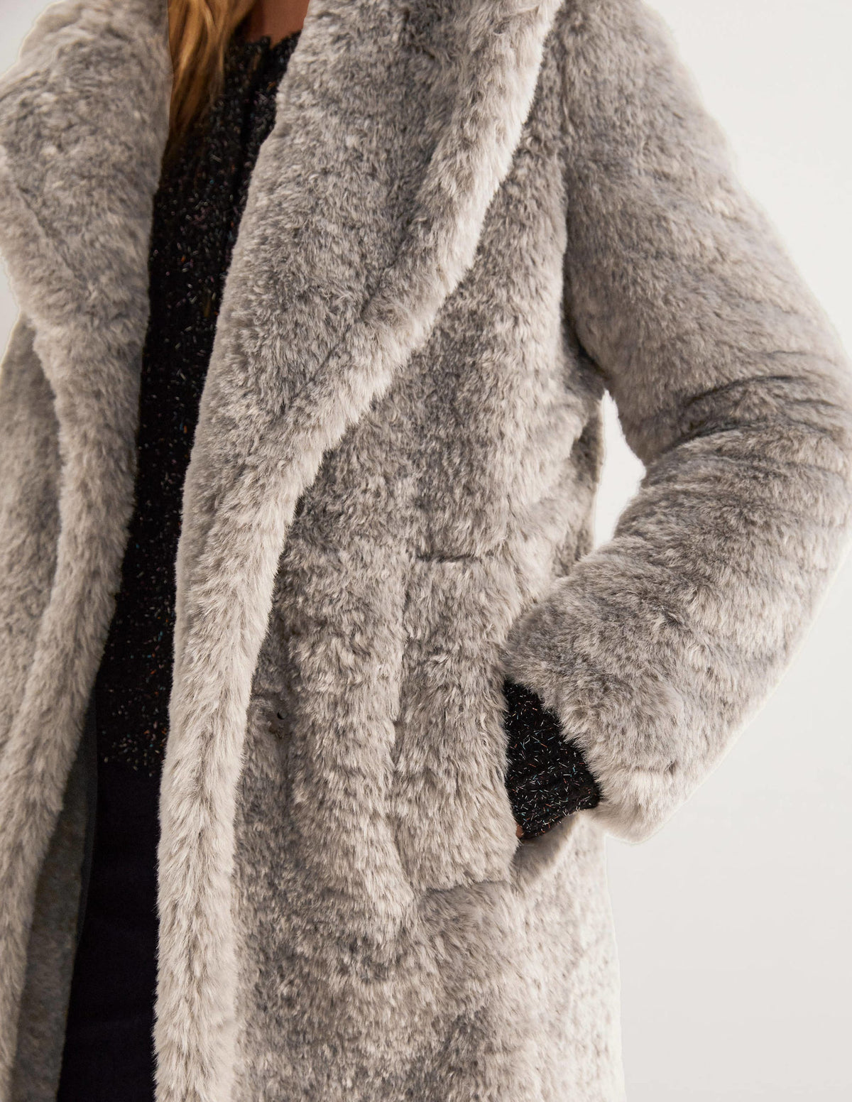 Manteau long en teddy-Anthracite-2