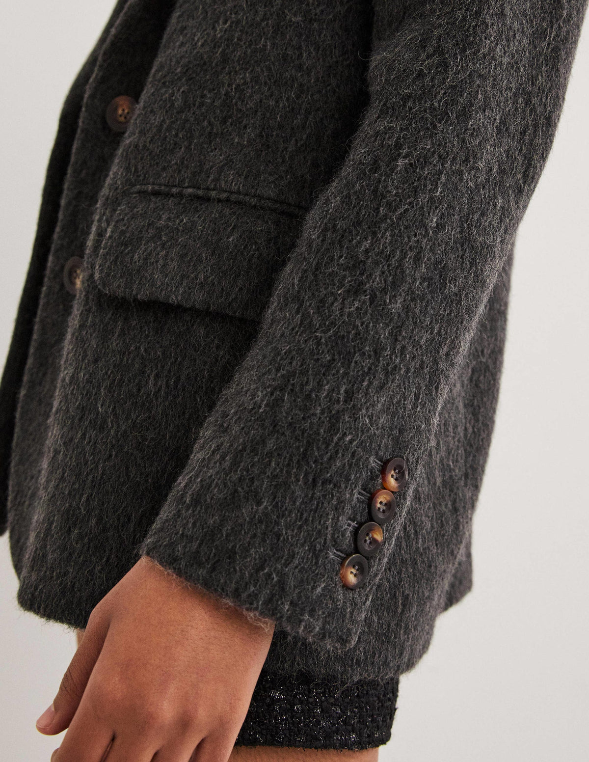 Drawn Wool Blazer-Charcoal - Image 2