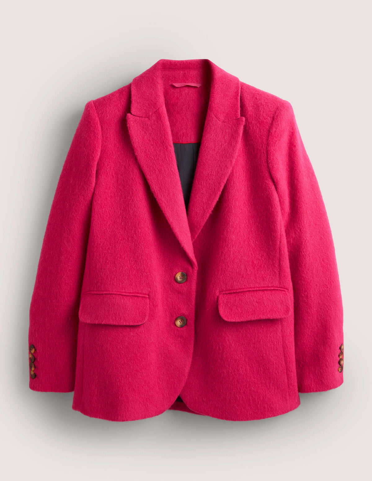 Blazer aus Wolle mit gezeichnetem Muster-Rosa - Image 5