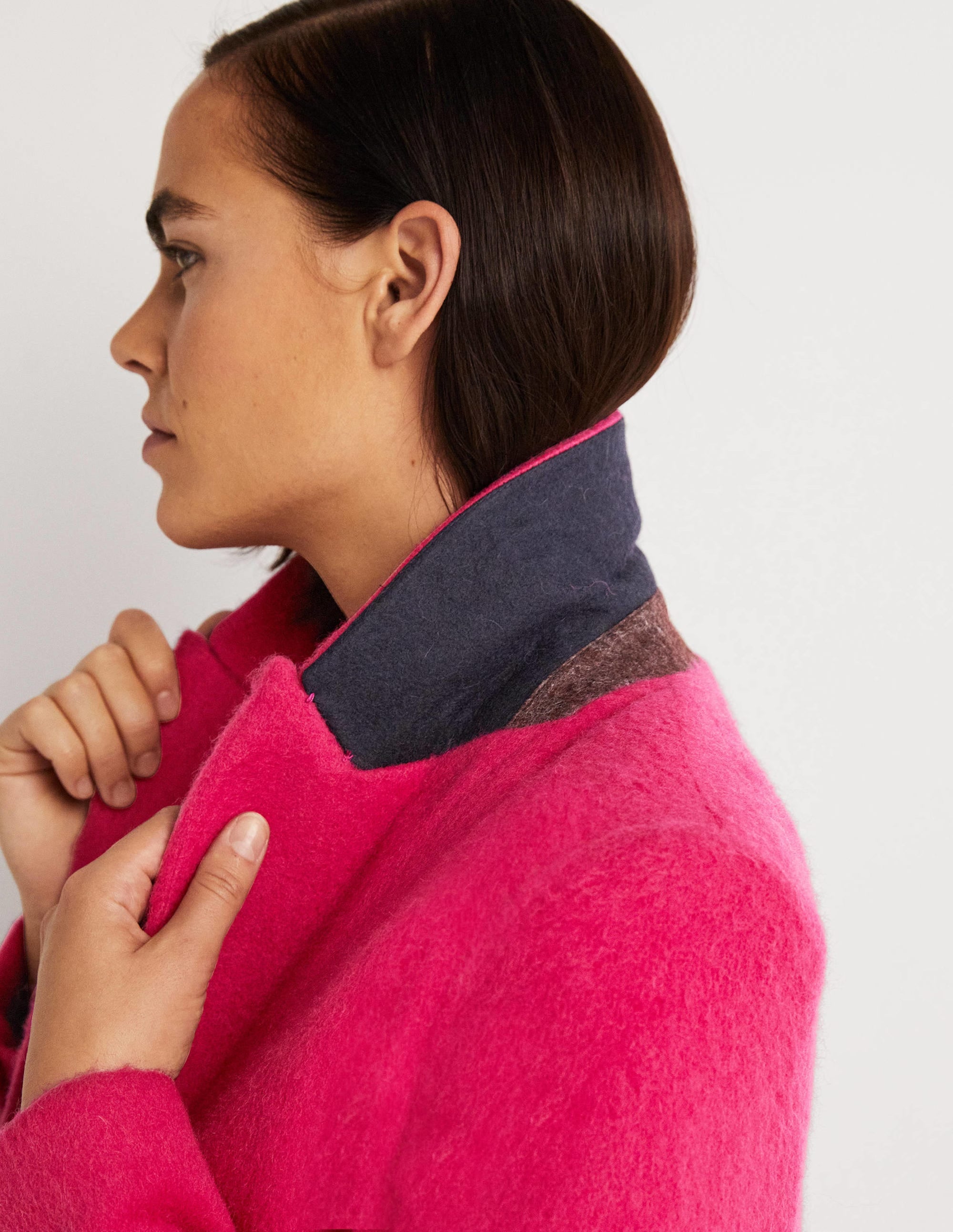 Blazer aus Wolle mit gezeichnetem Muster-Rosa - Image 2