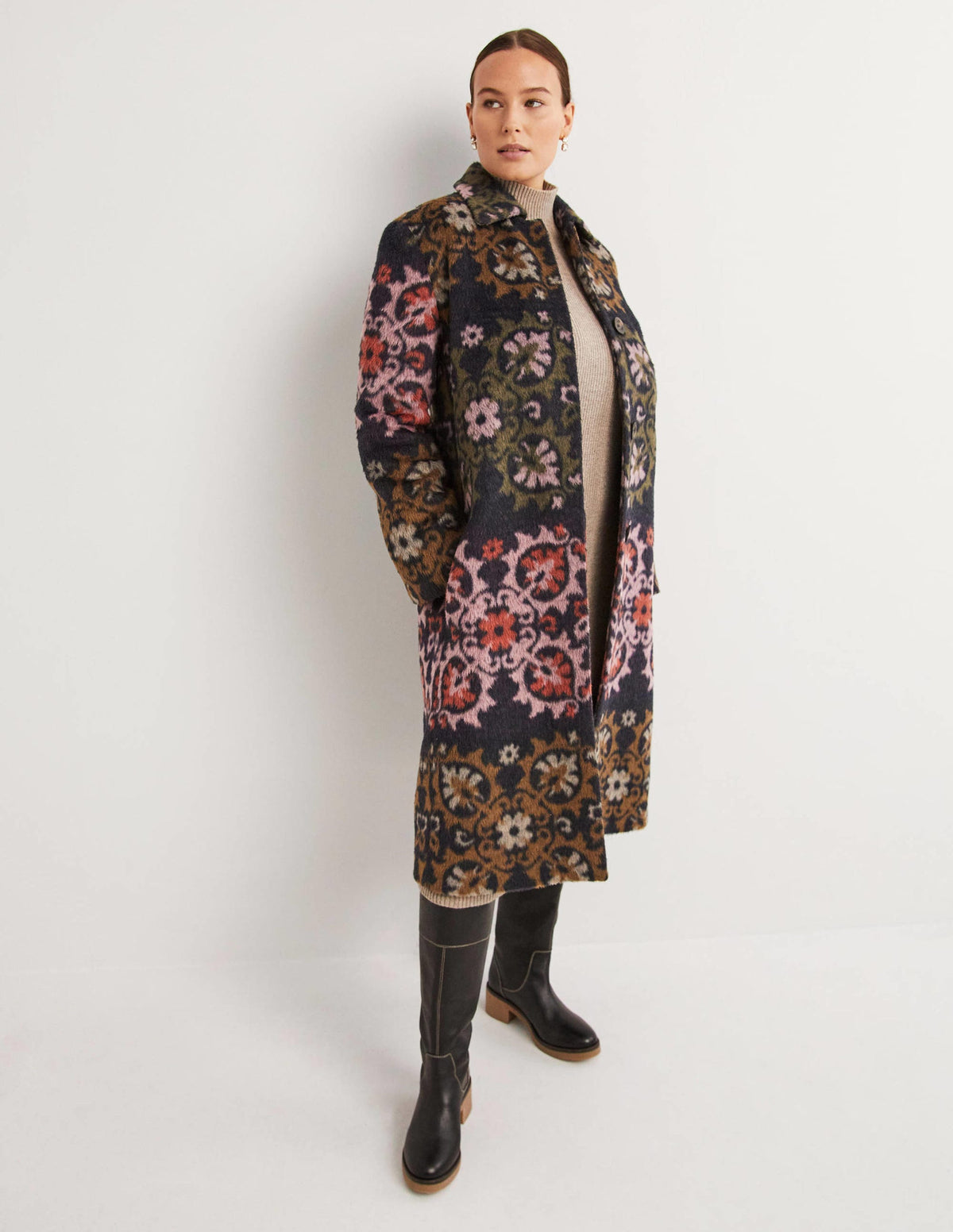 Strukturierter Mantel aus Wolle-Wow-Jacquardmuster - Image 4