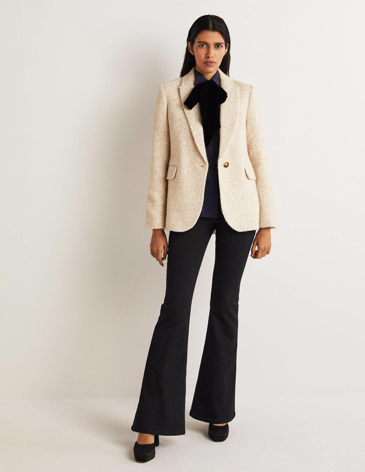 Herringbone Party Blazer-Gold Metallic Herringbone - Image 5