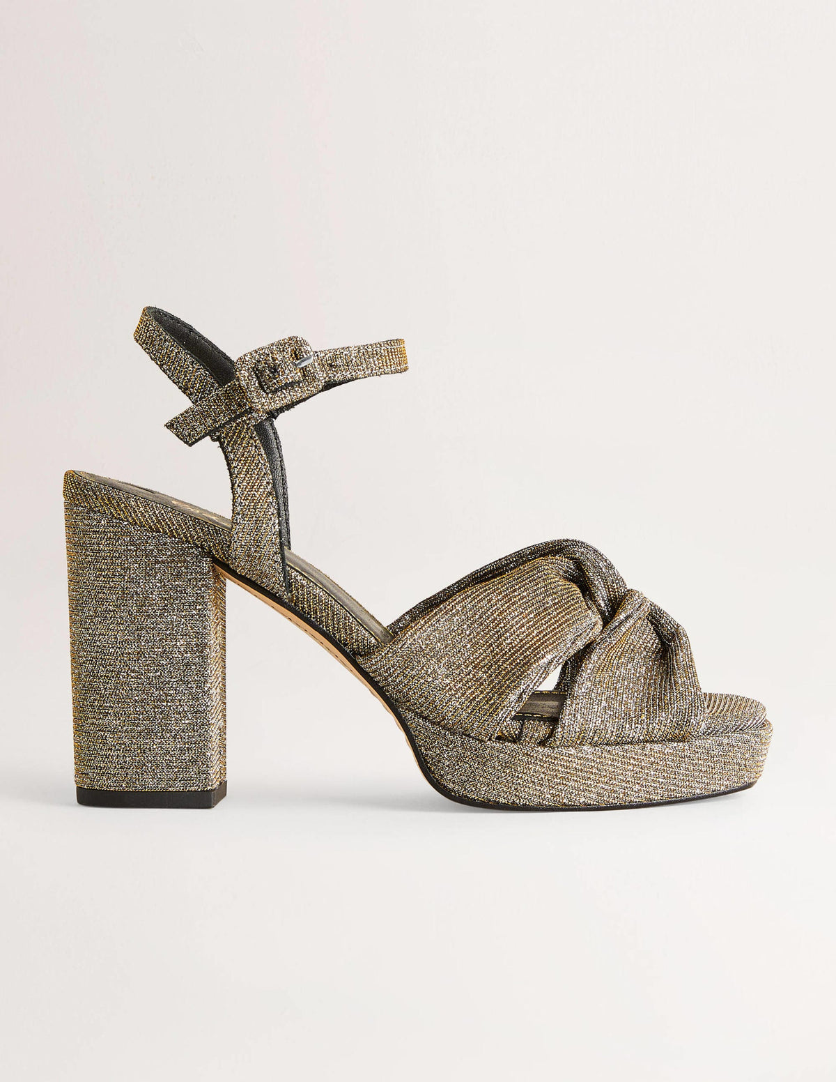 Plateauschuhe mit Absatz und Twistdetail-Gold-Metallic-2