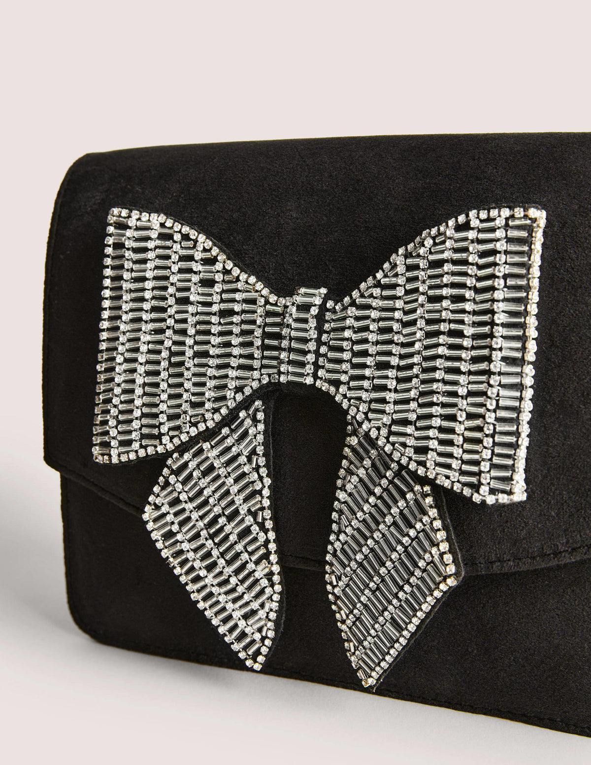 Sac ornementé en velours-Nœud noir-4