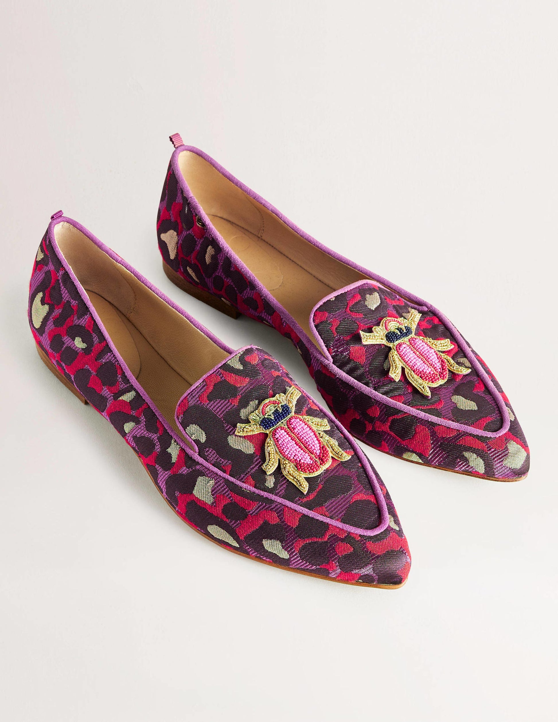Mocassins ornementés en jacquard-Guépard-2