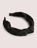 Knotted Tulle Headband-Black Tulle Spot
