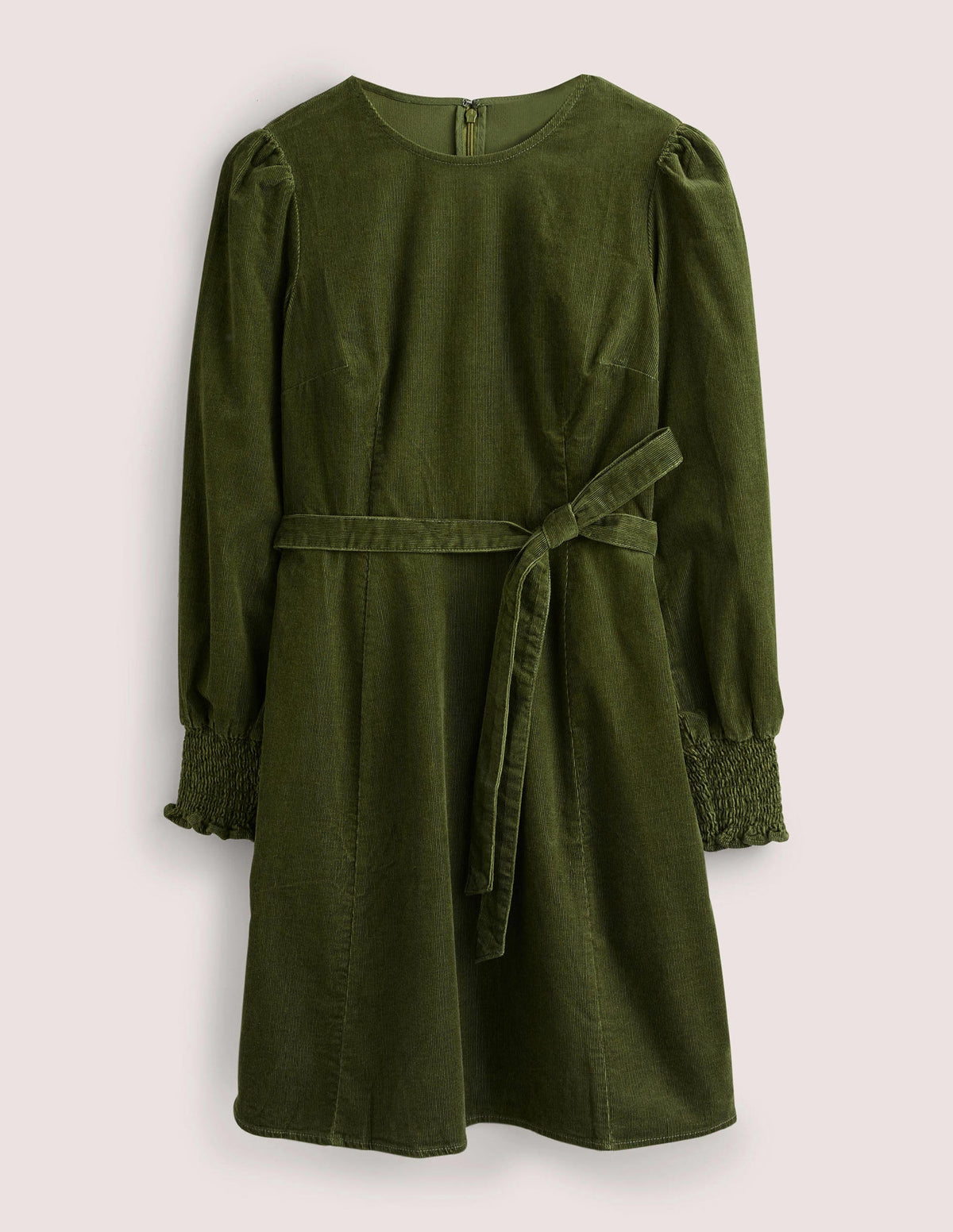 Cordkleid mit gesmokten Bündchen-Kohlgrün - Image 5