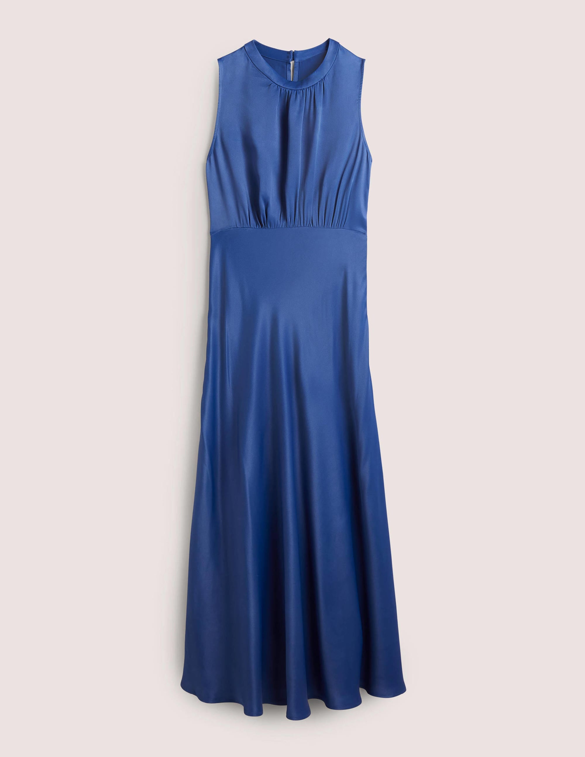 Blue Bias-cut Satin Midi Dress-Meerblau - Image 6