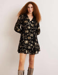 Mini-robe virevoltante-Jacquard feu d'artifice