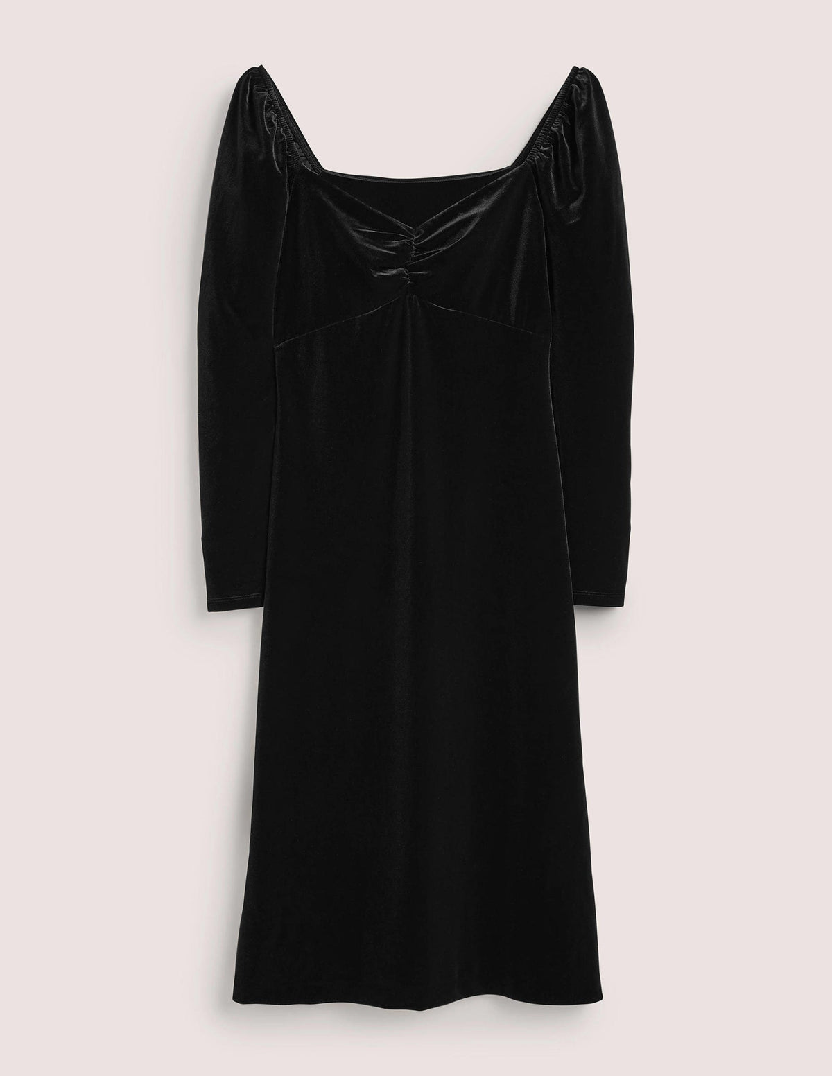 Black Velvet Sweetheart Midi Dress-Schwarz - Image 5