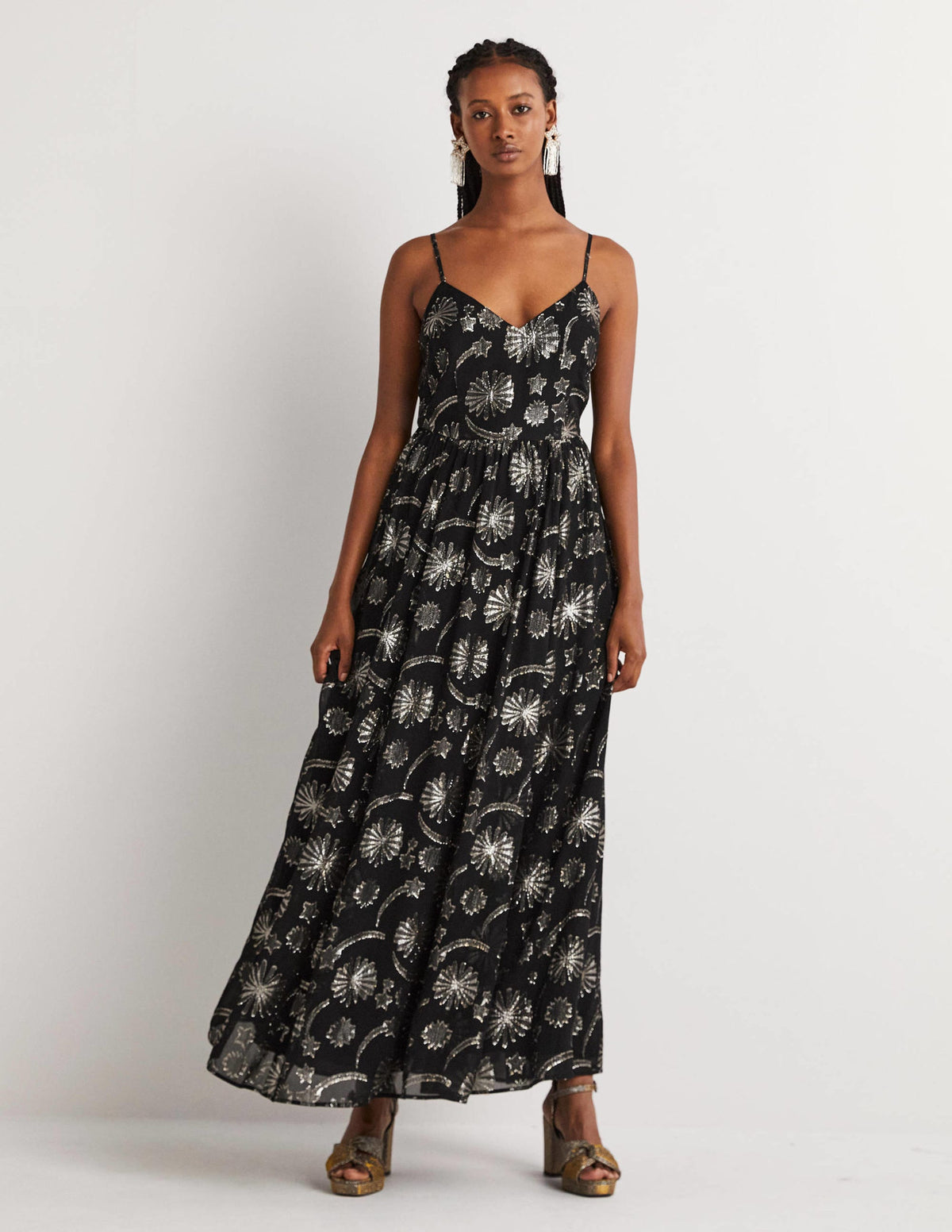 Träger-Partykleid-Feuerwerksrot, Jacquard-1