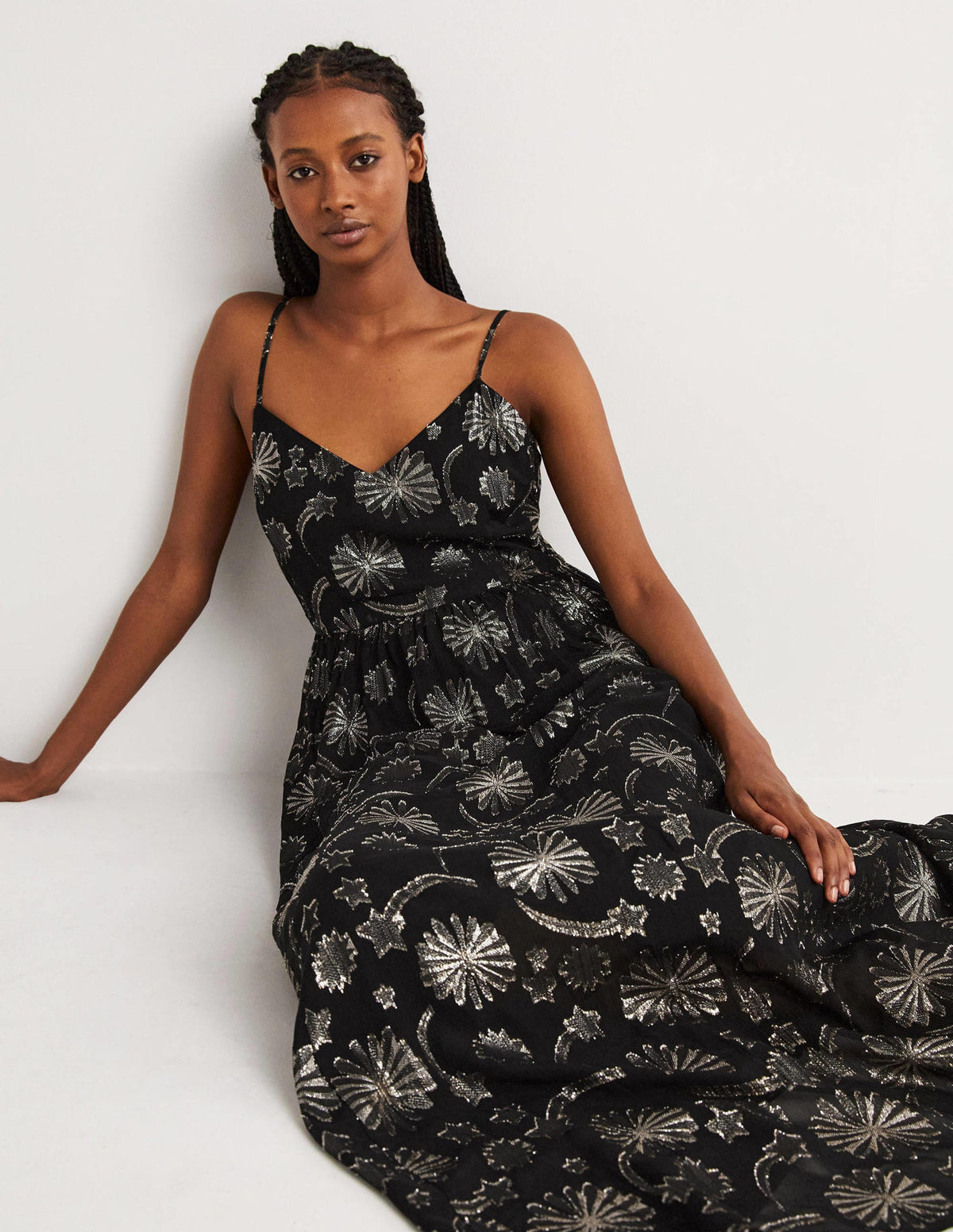 Träger-Partykleid-Feuerwerksrot, Jacquard-2