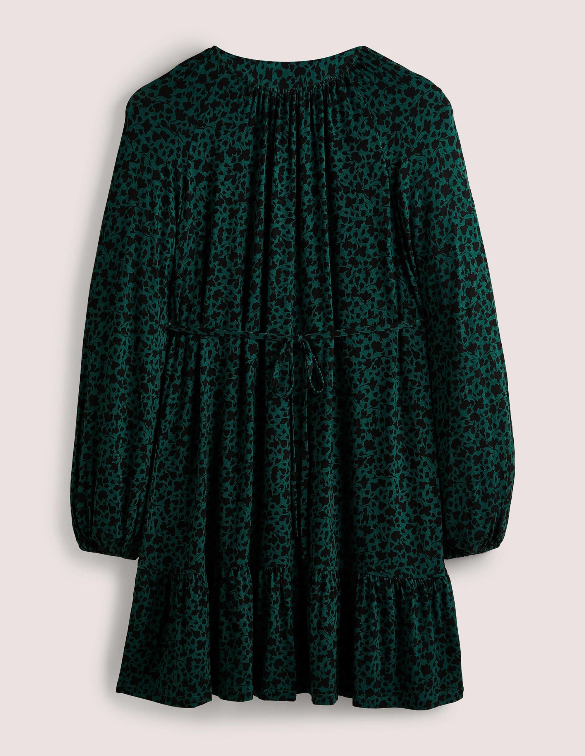 Mini-robe col rond en jersey-Vert chasseur, motif Meadow Sprig - Image 6