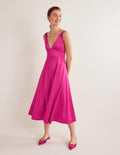 Figurschmeichelndes Kleid ohne Ärmel-Wassermelonenrosa