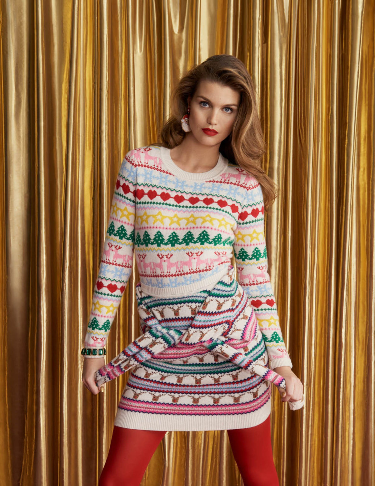 Festive Fair Isle Christmas Jumper-Bunt, Weihnachtliches Fair-Isle-Muster-7