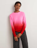 Margot Cashmere Jumper-Pink, Red Ombre