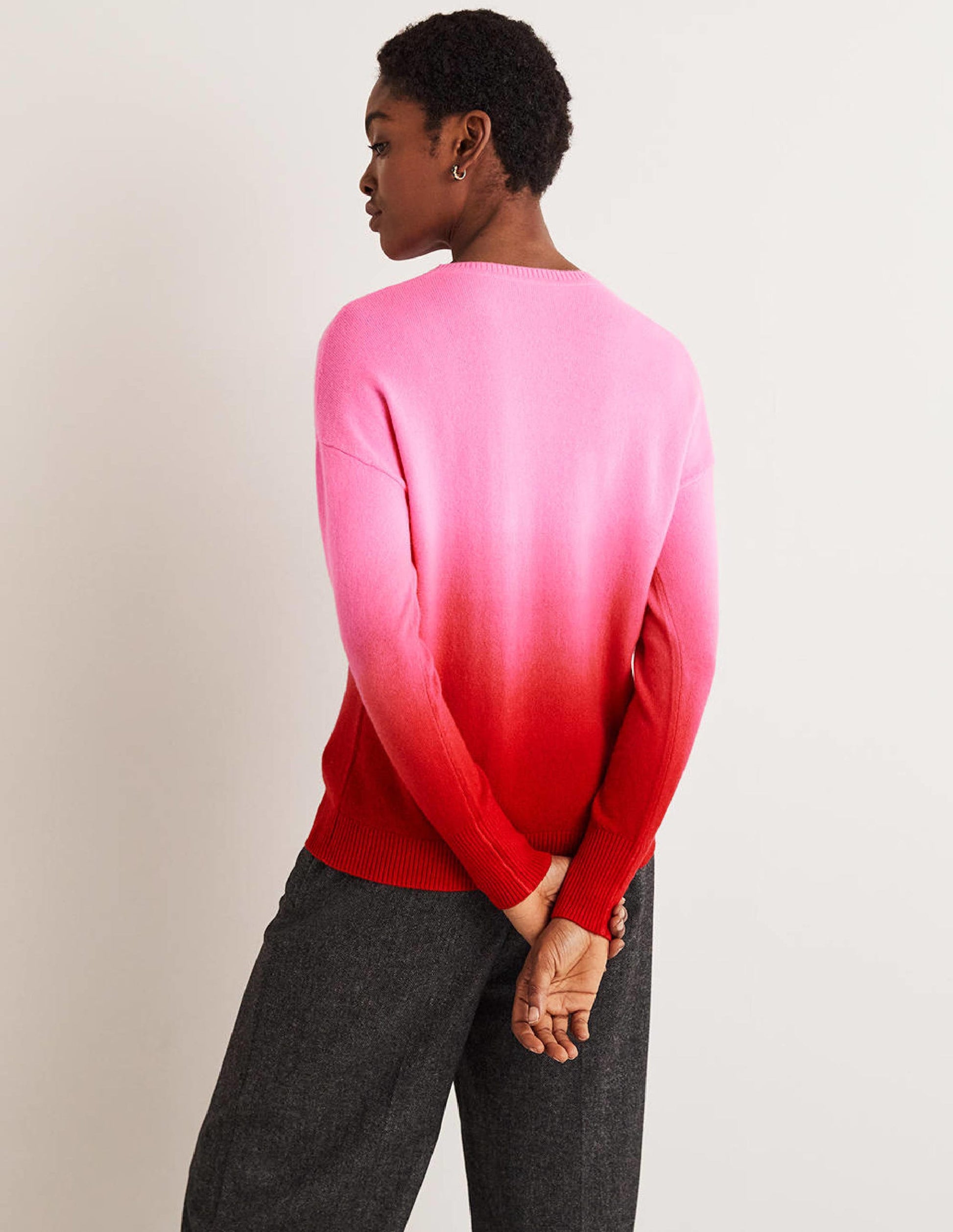 Margot Cashmere Jumper-Pink, Red Ombre-3