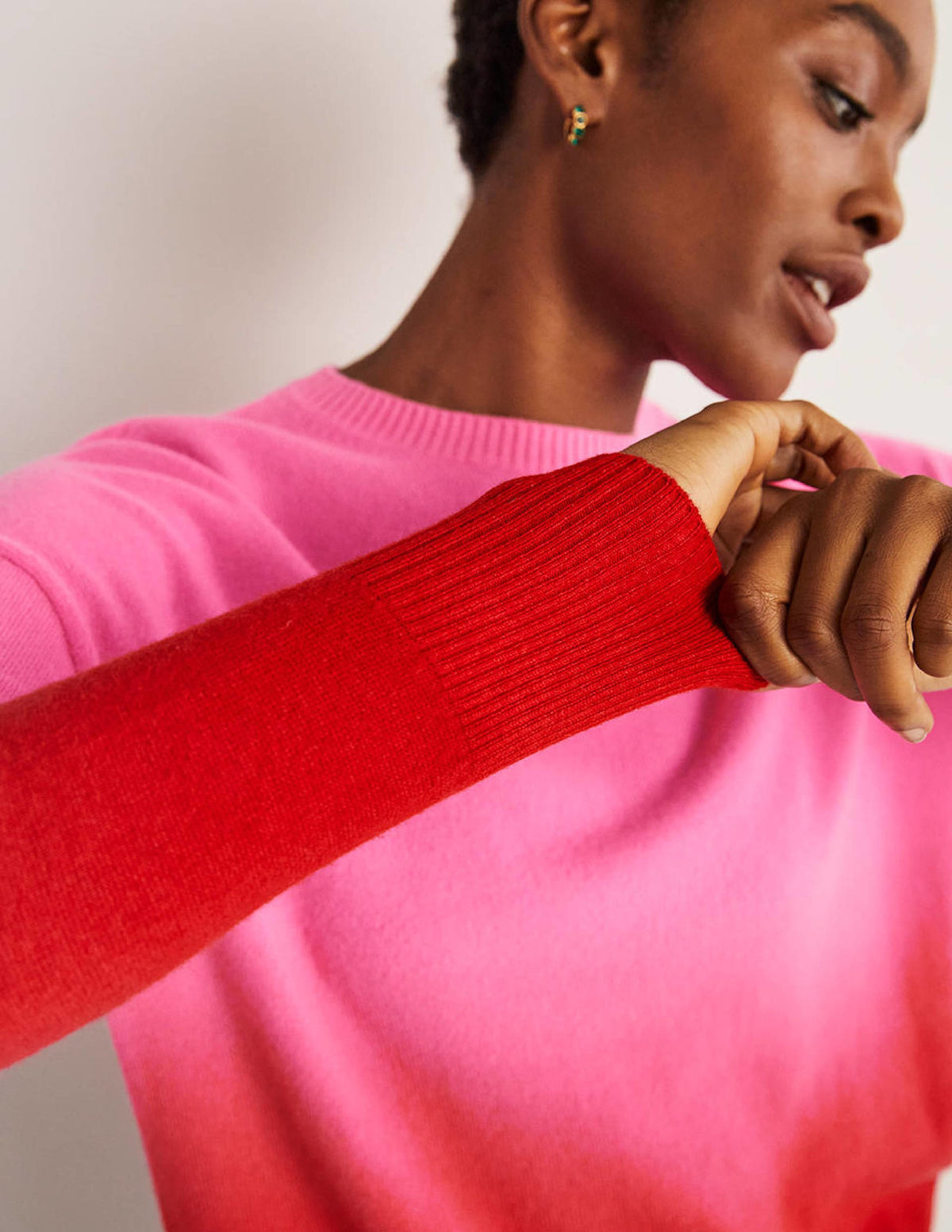 Margot Cashmere Jumper-Pink, Red Ombre - Image 5