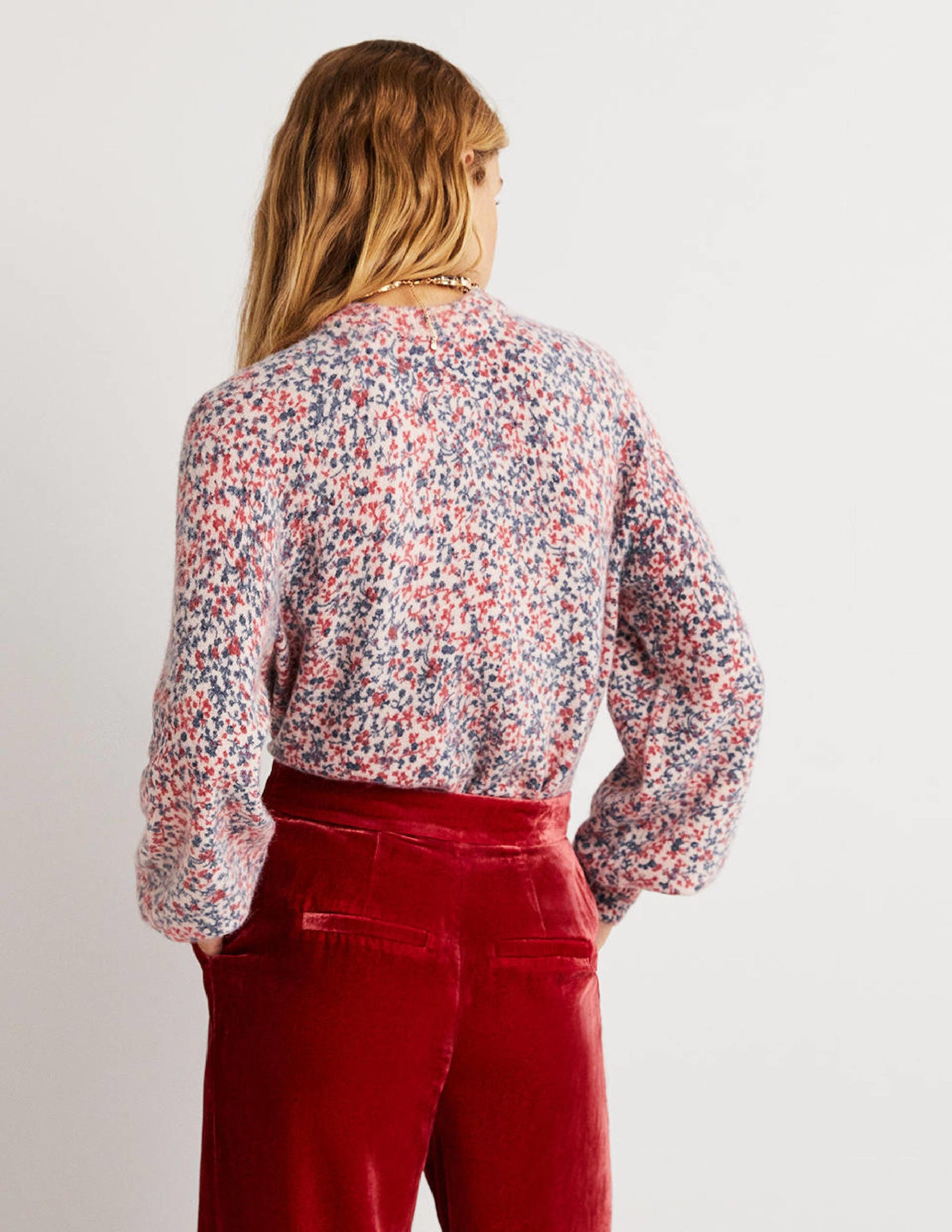 Flauschiger Pullover mit Blousonärmeln-Milchshake, Wildranke-3