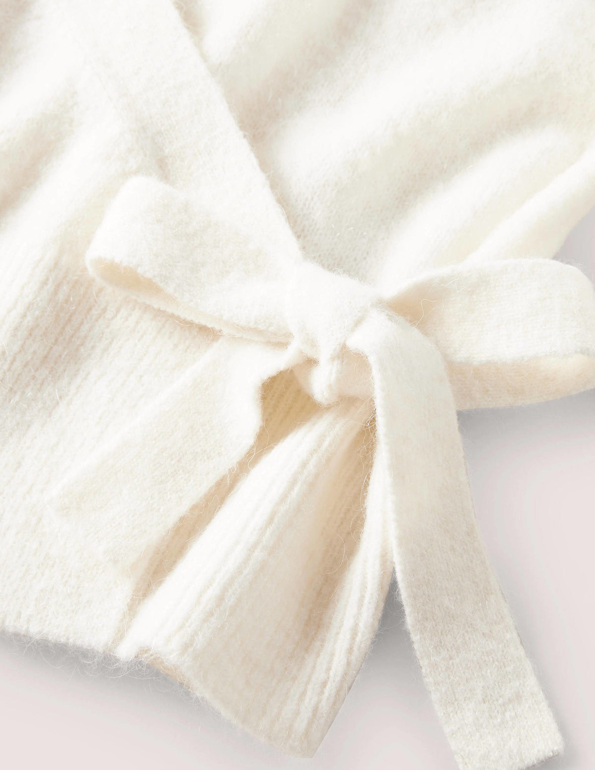 Fluffy Wrap Cardigan-Warm Ivory - Image 7