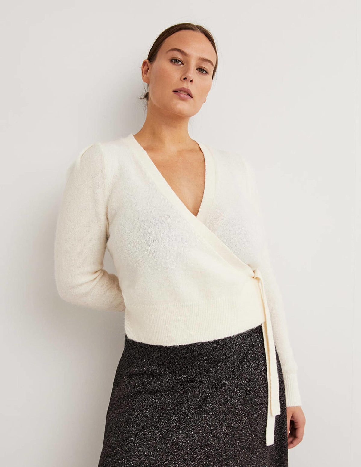 Fluffy Wrap Cardigan-Warm Ivory-1