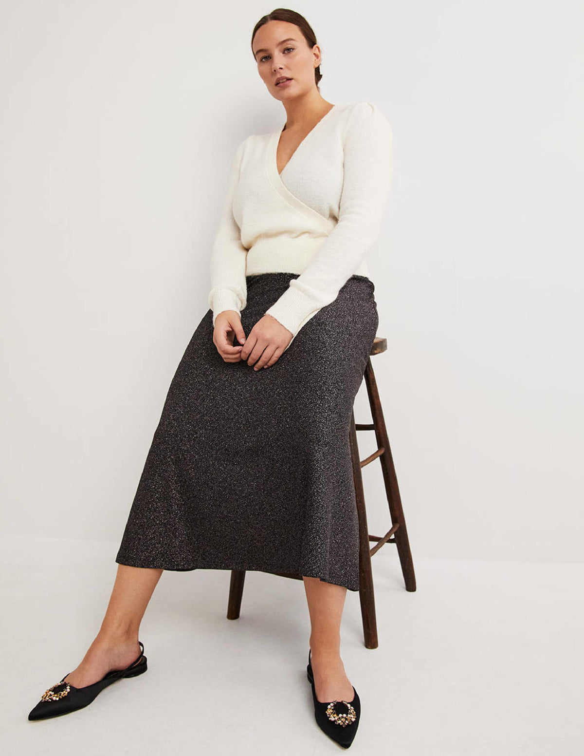Fluffy Wrap Cardigan-Warm Ivory-4