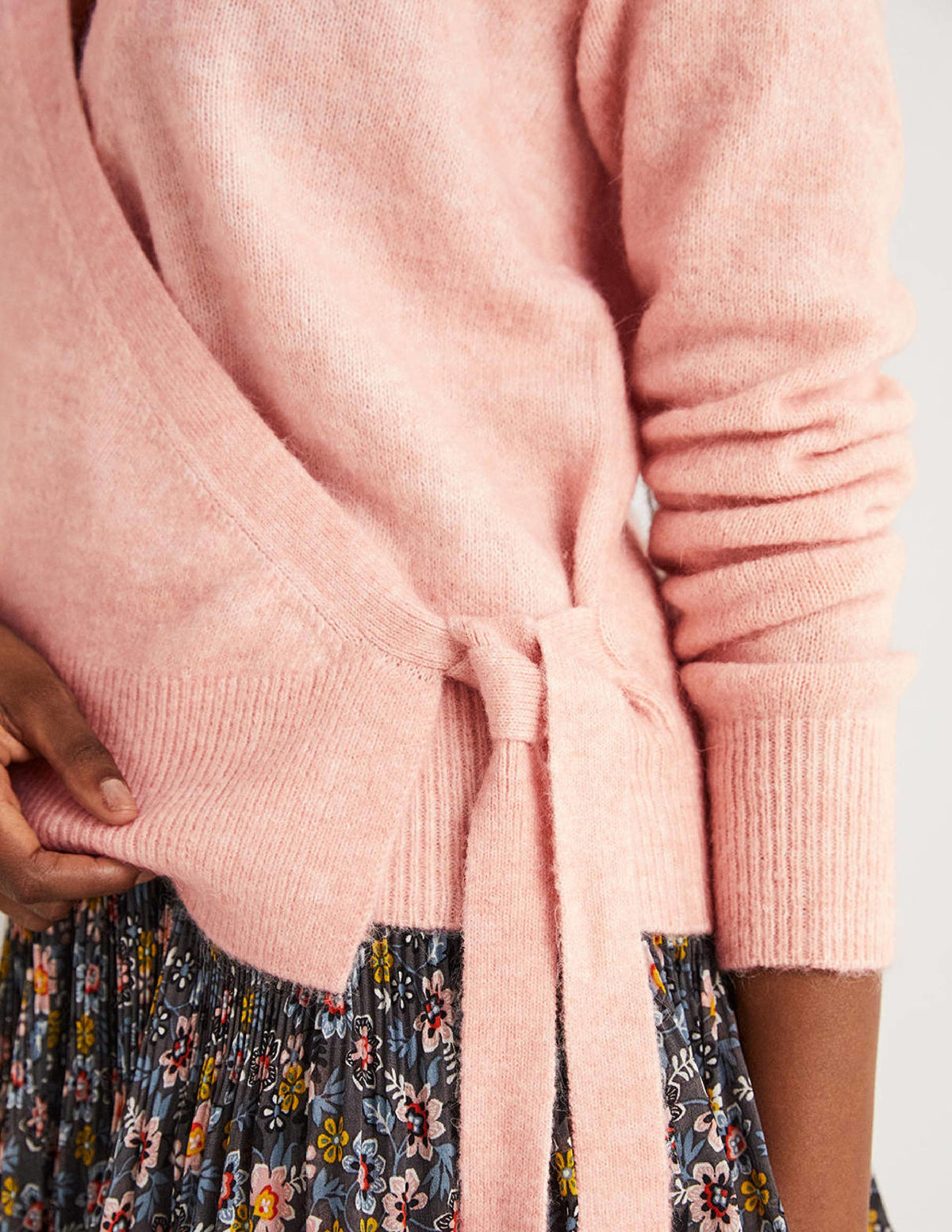 Gilet cache-cœur duveteux-Glaçage rose-2