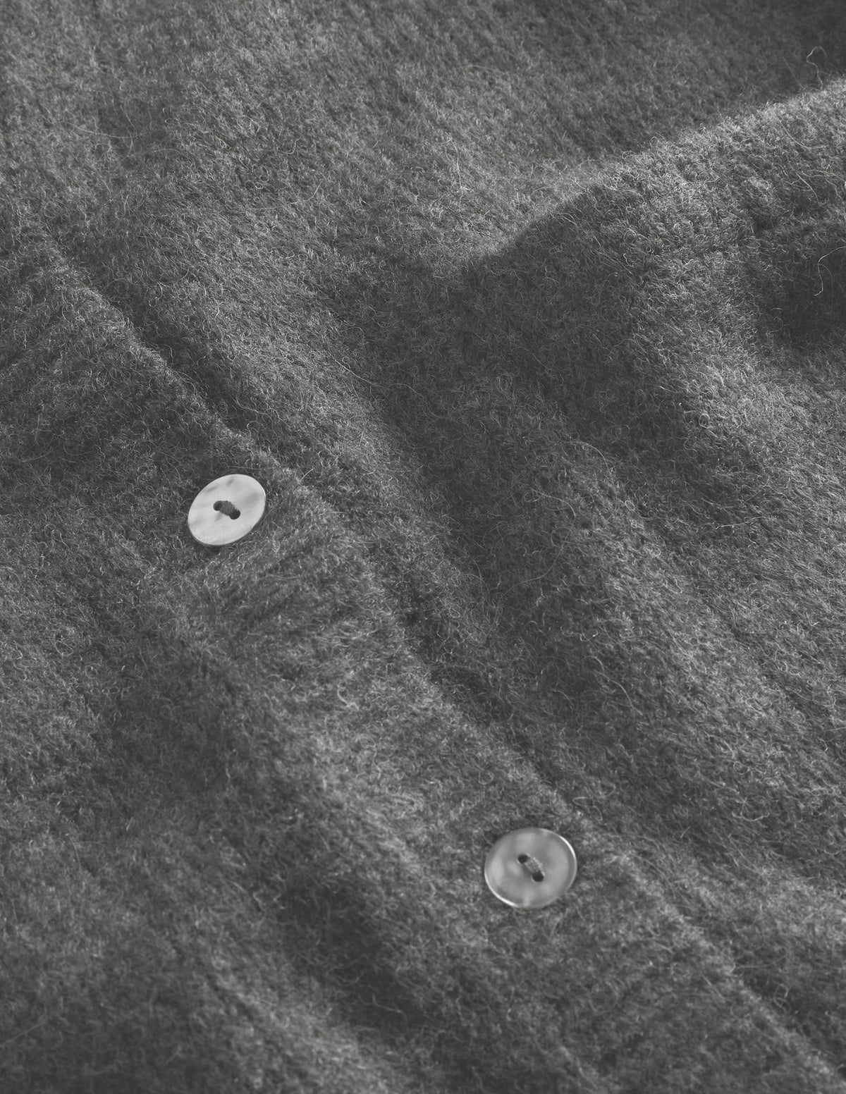 Long Fluffy Cardigan-Charcoal Melange - Image 7