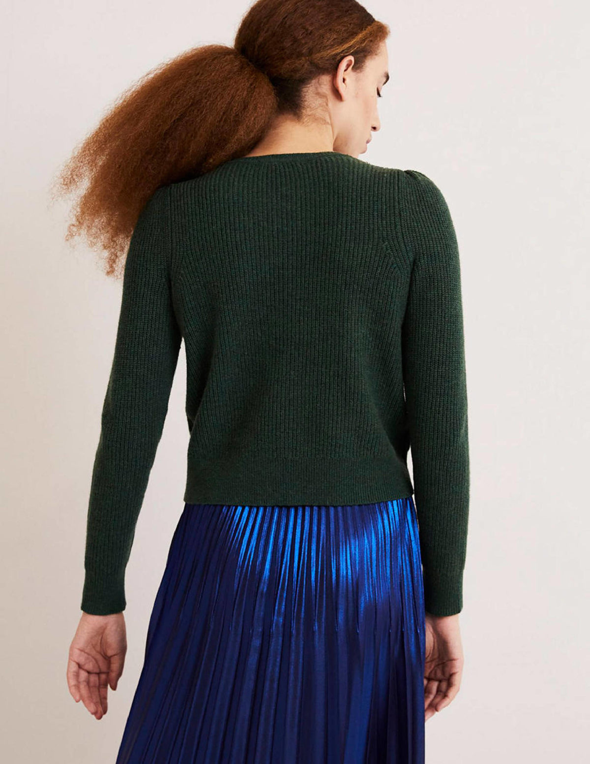 Pull ornementé-Vert foncé, col ornementé - Image 3