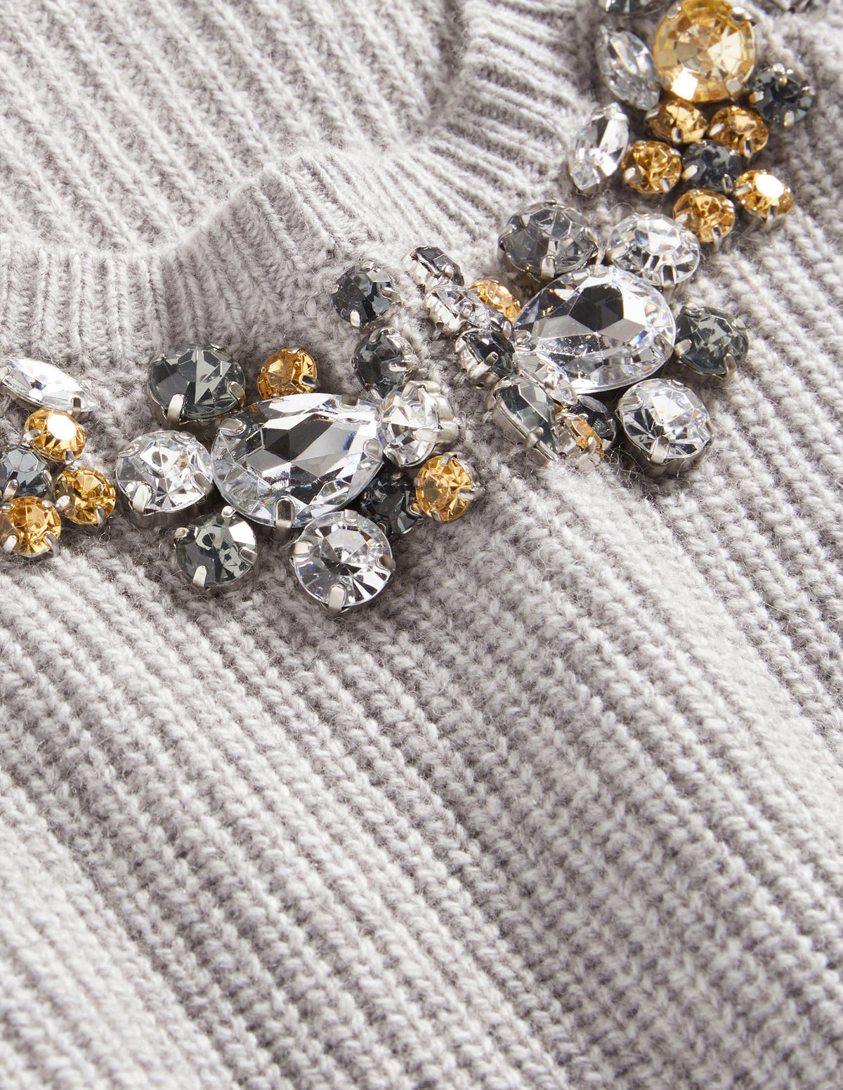 Embellished Party Jumper-Grey, Embellished Collar - Image 7