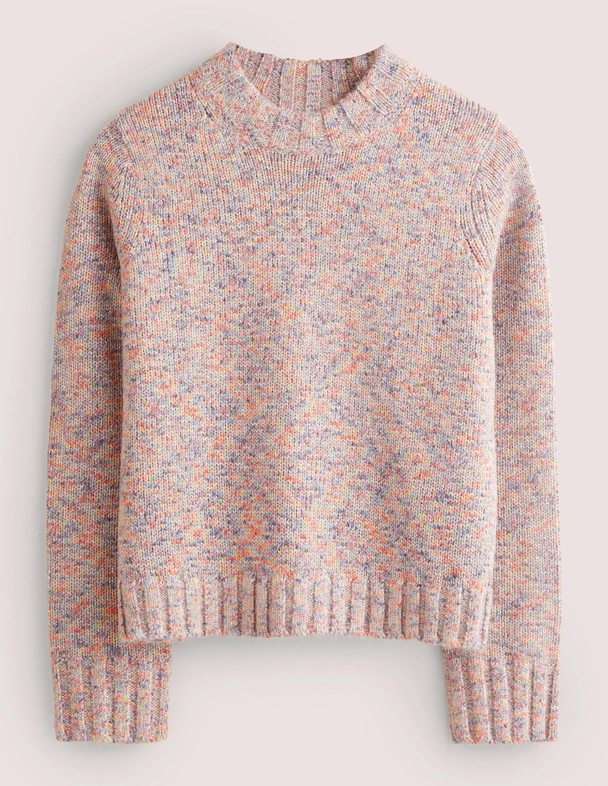 Gesprenkelter flauschiger Pullover-Grau Melange - Image 5
