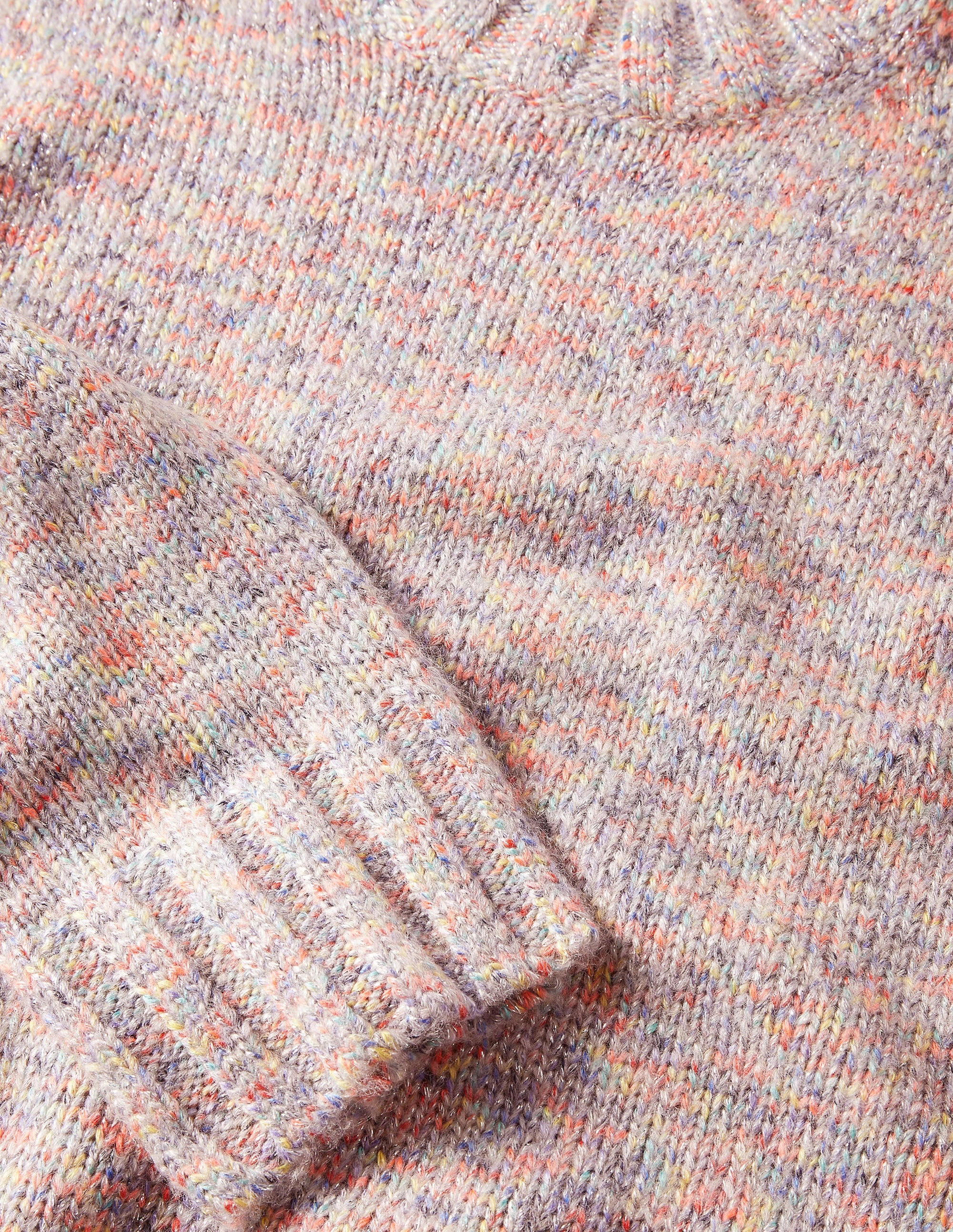 Gesprenkelter flauschiger Pullover-Grau Melange - Image 6