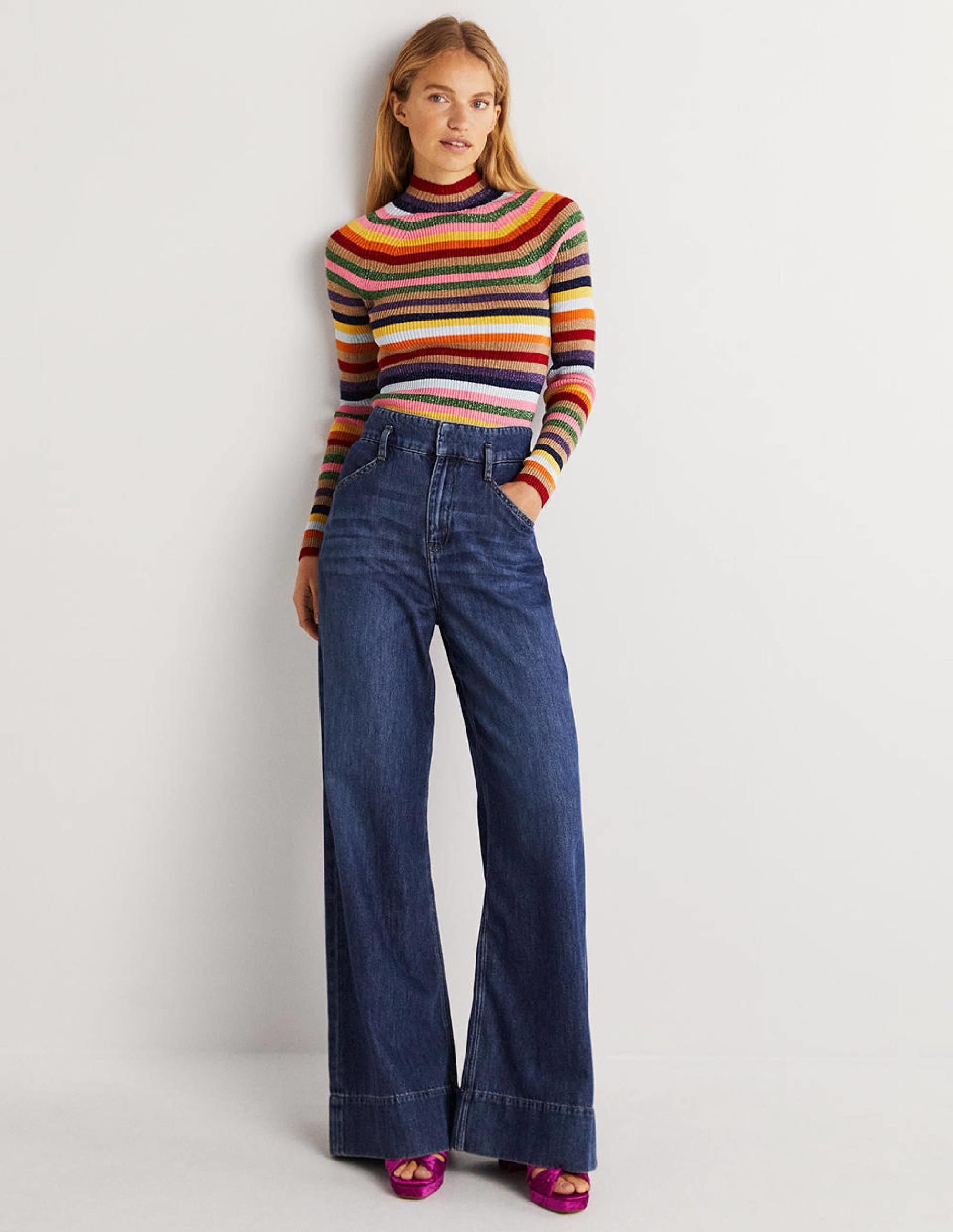 Matilda Glitzer-Pullover-Glitzer/Bunt, Gestreift - Image 4