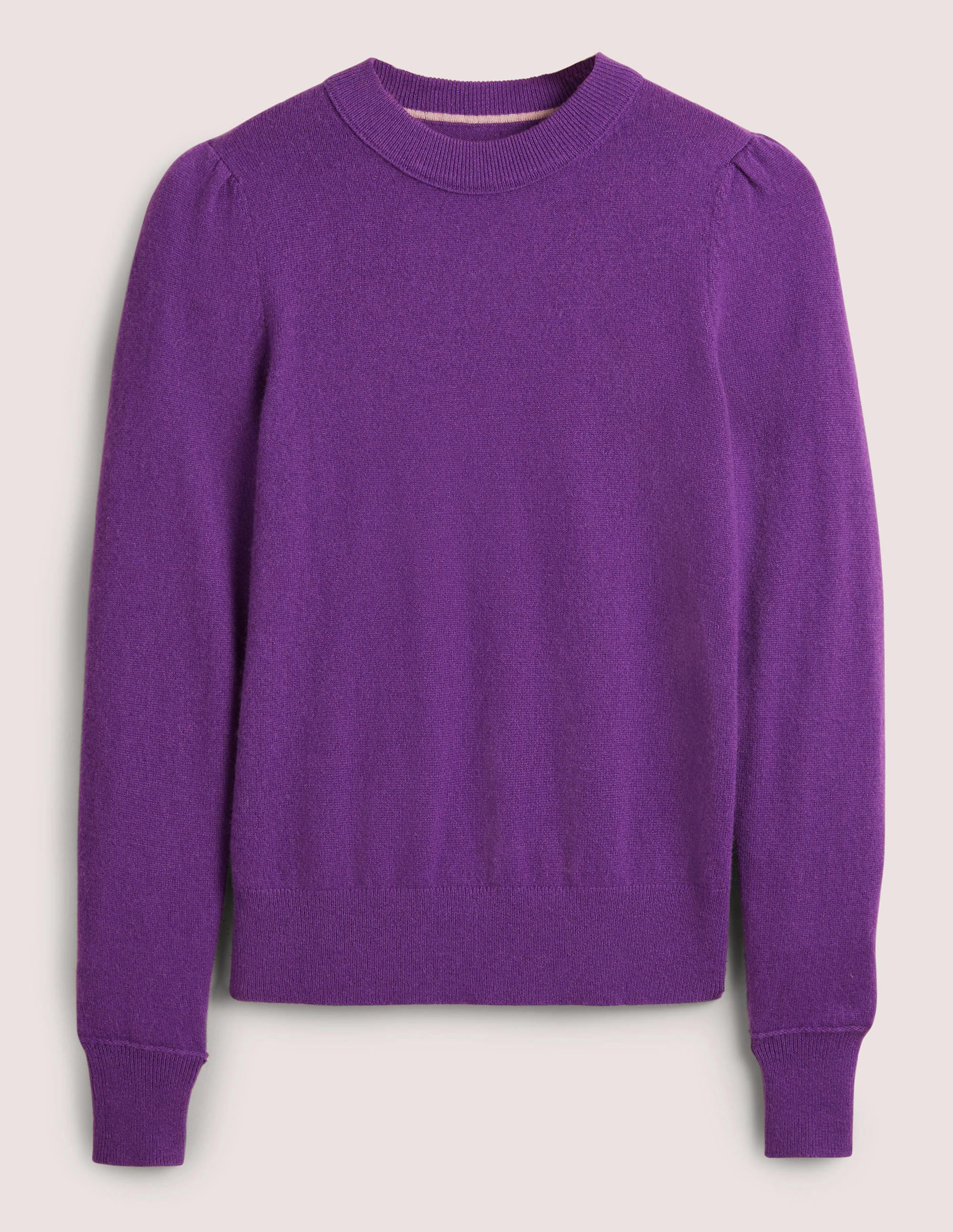 Kaschmirpullover mit Puffärmeln-Sattes Violett - Image 7