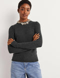 Lofty Cashmere Jumper-Charcoal Melange