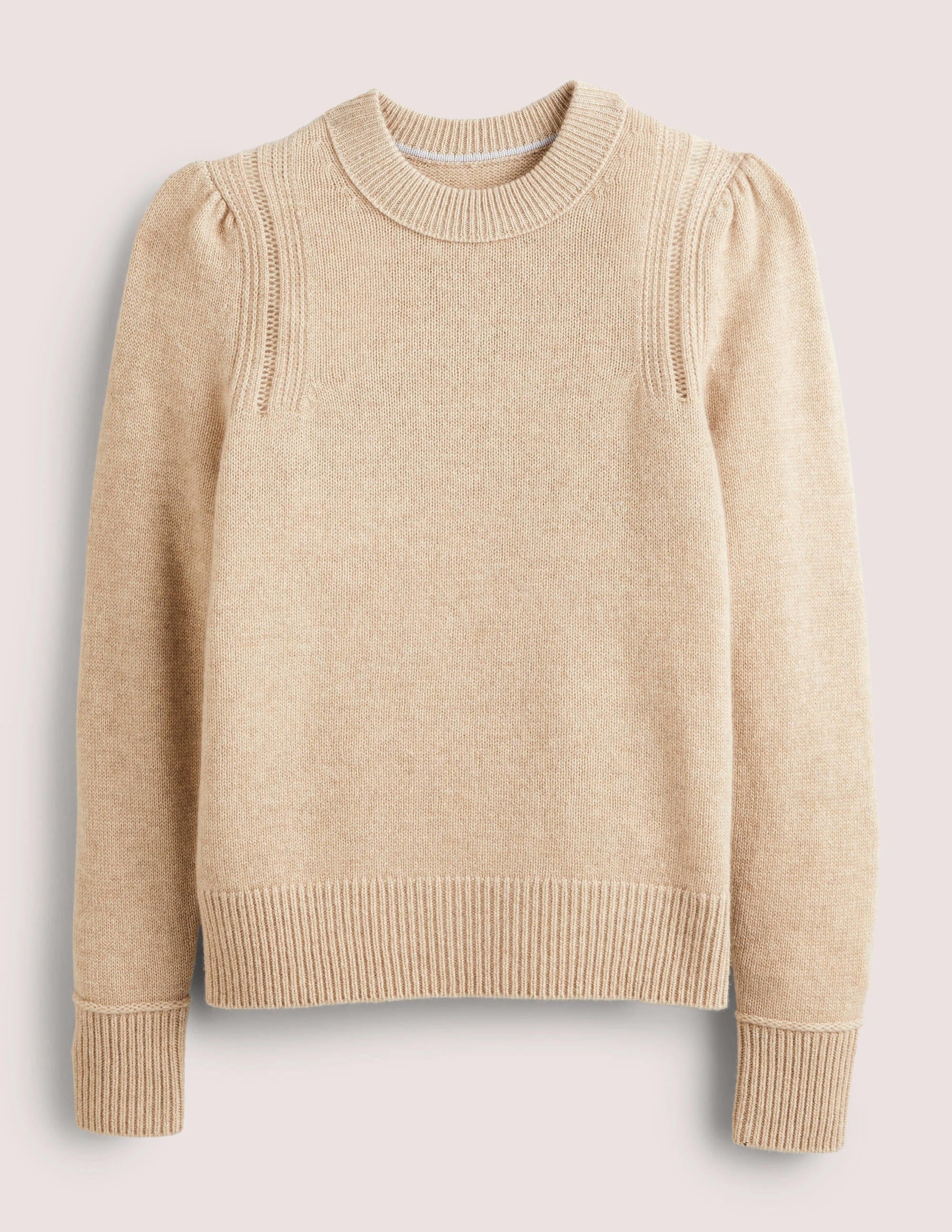 Luftiger Kaschmirpullover-Mausbraun Melange - Image 6