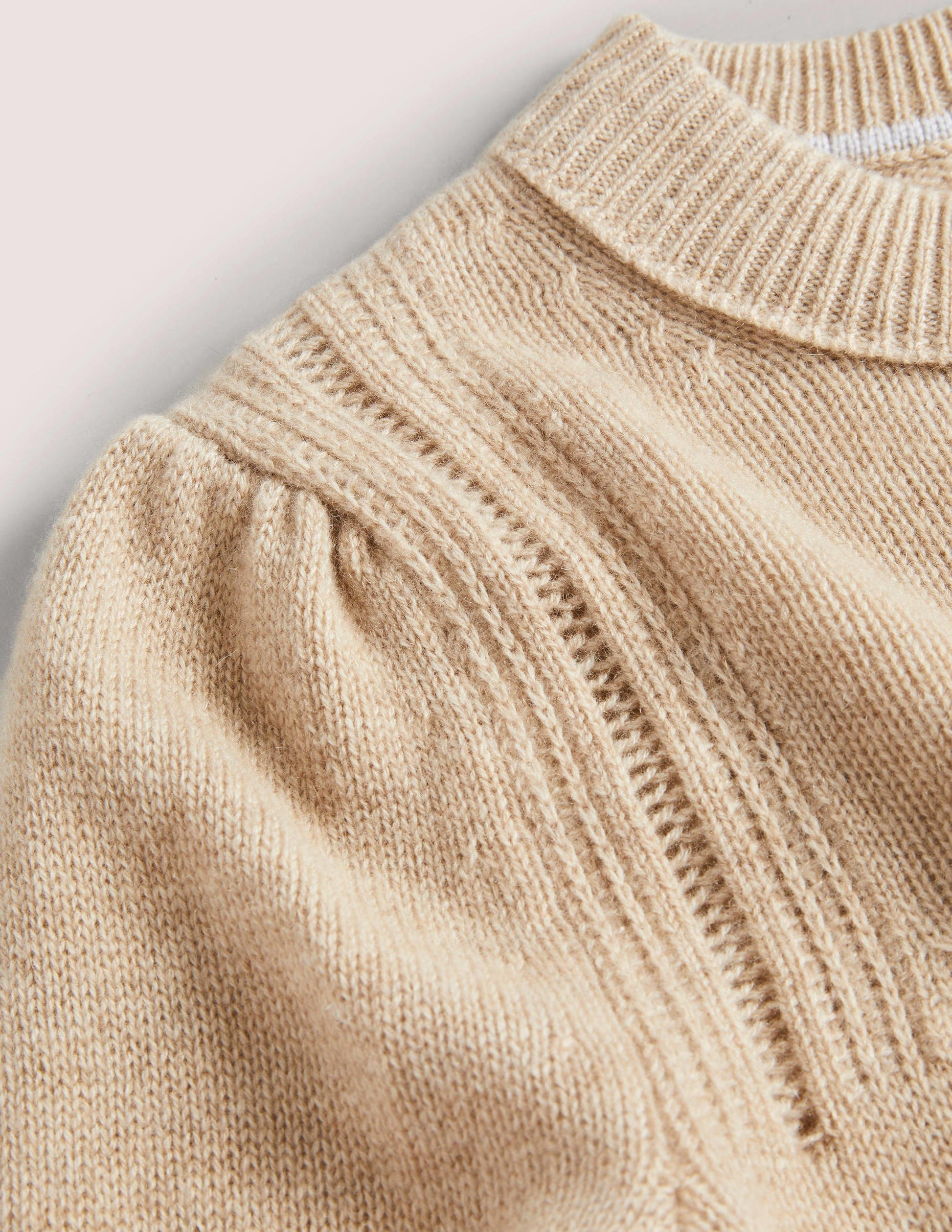 Luftiger Kaschmirpullover-Mausbraun Melange-7